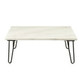 Telestis - Coffee Table - White Marble Top & Black
