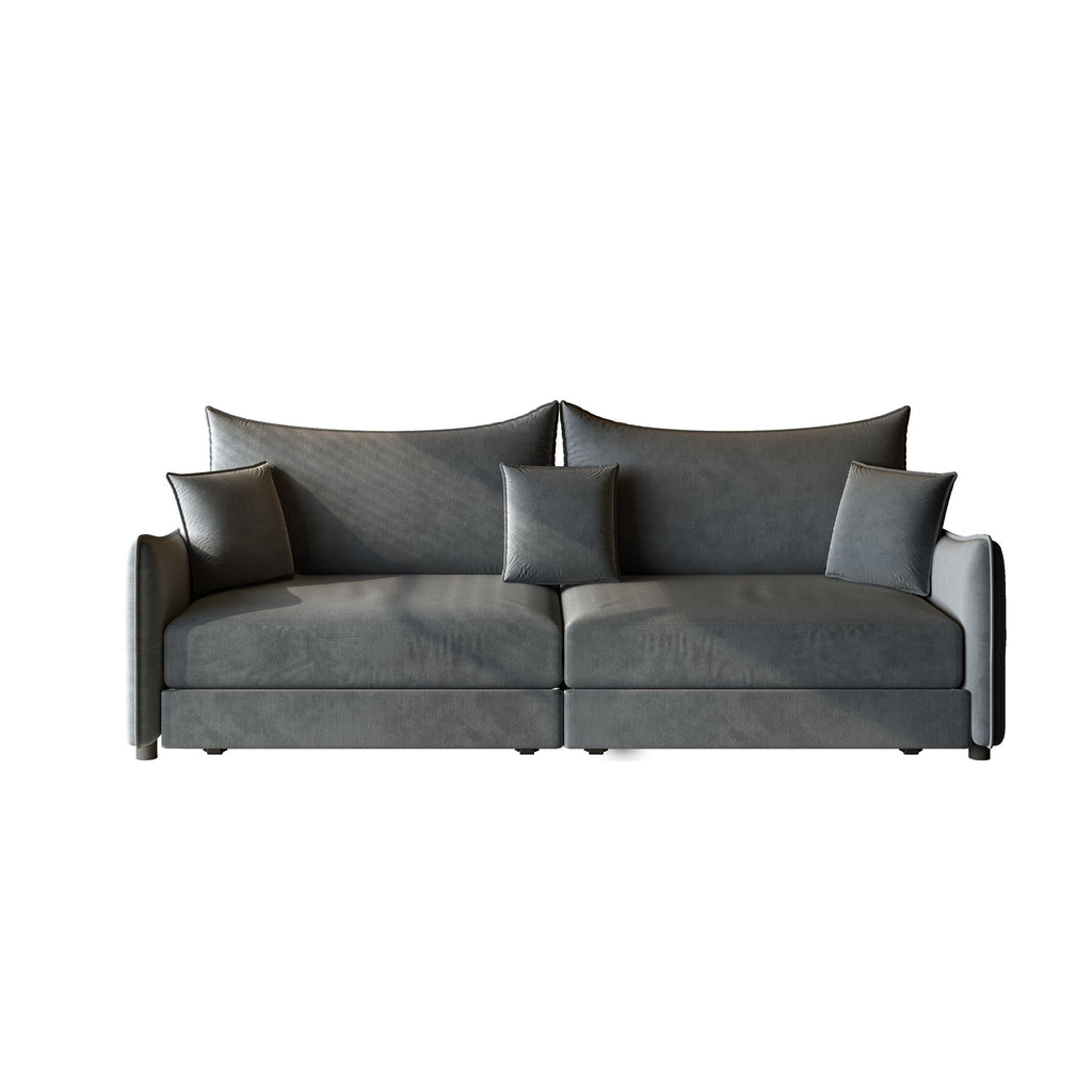 King Pull Out Sofa Bed, 3-In-1 Convertible Bed With 3 Pillows