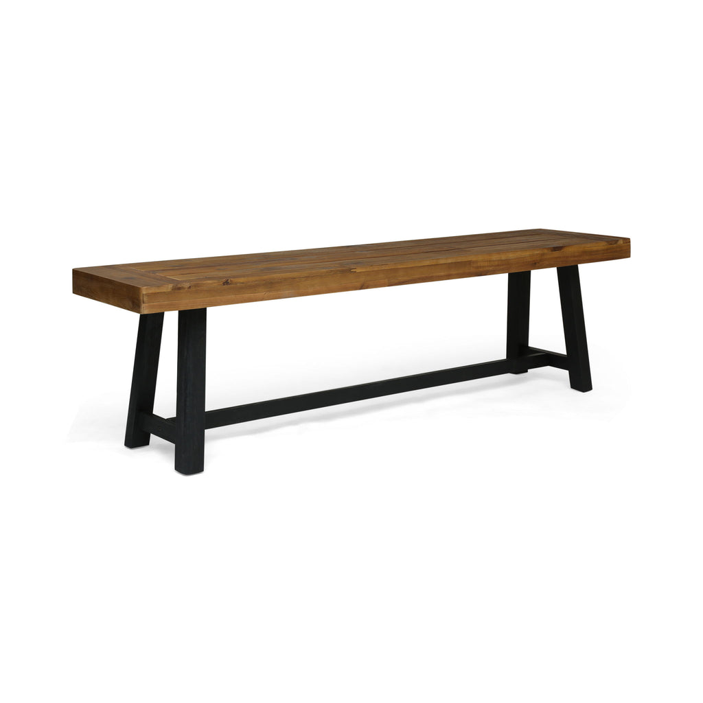 Cloud - Outdoor Bench With Acacia Wood Frame And Slat Panel Design