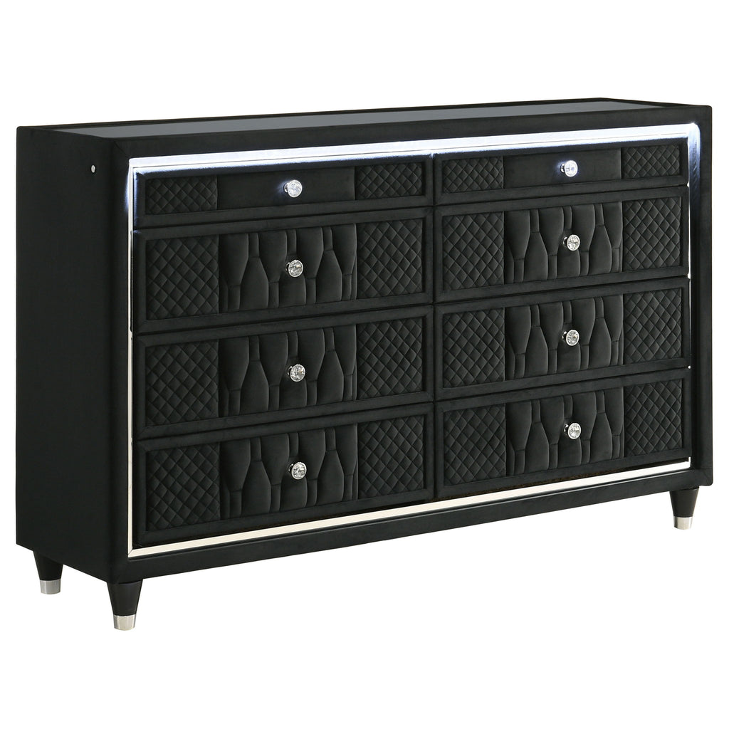 Bedroom Set With LED Lighting And Charging Nightstand