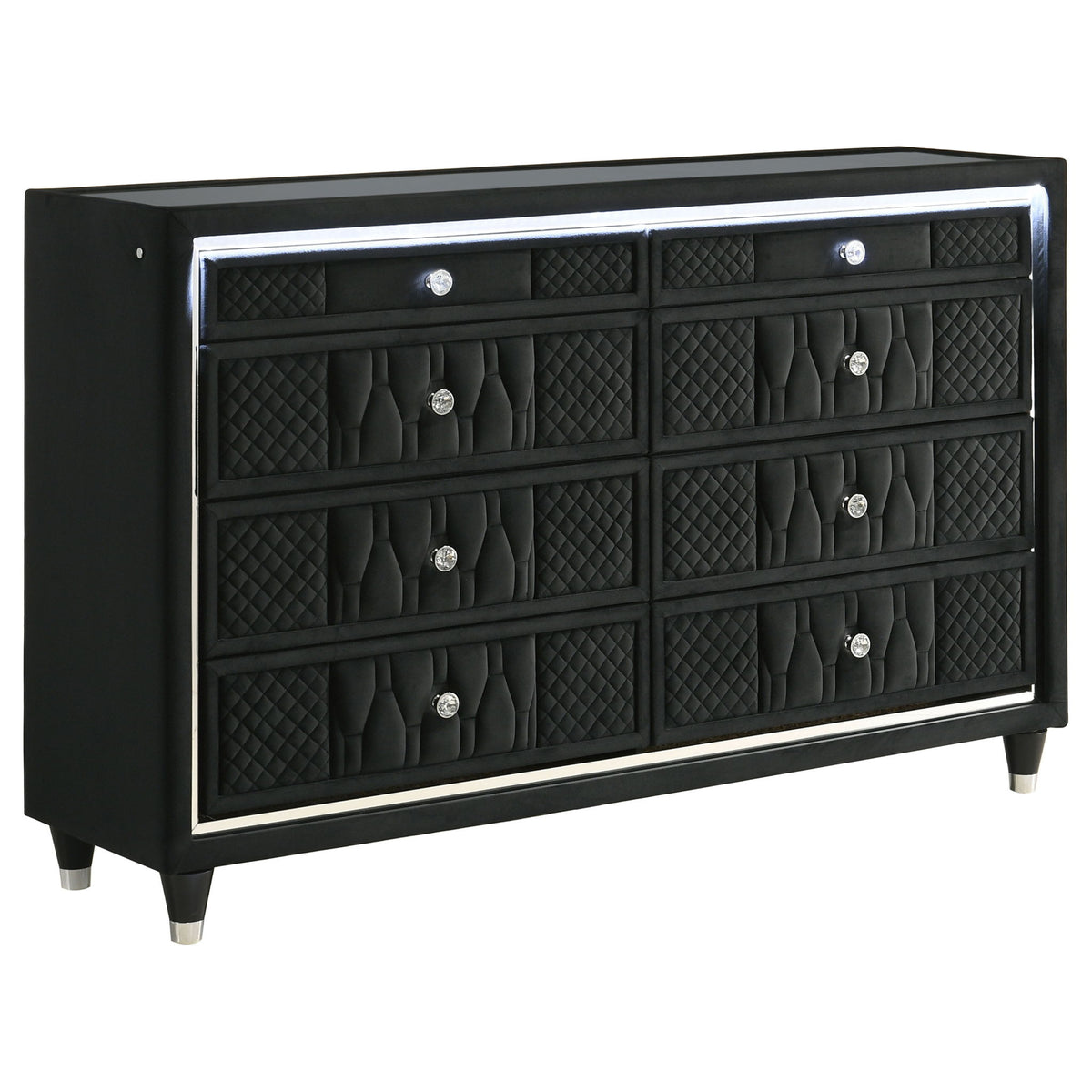 Bedroom Set With LED Lighting And Charging Nightstand