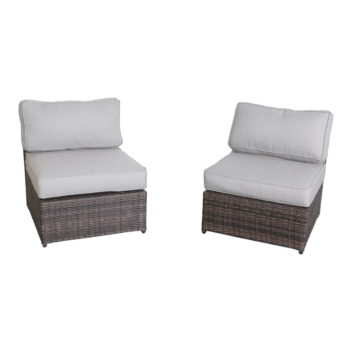 Wicker Outdoor Sectional With Weather Resistant Cushions And Table