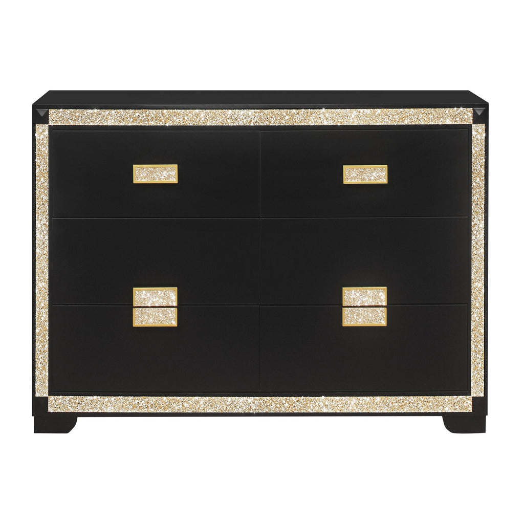 Lively - Bedroom Set With Glitter Detail And Padded Headboard