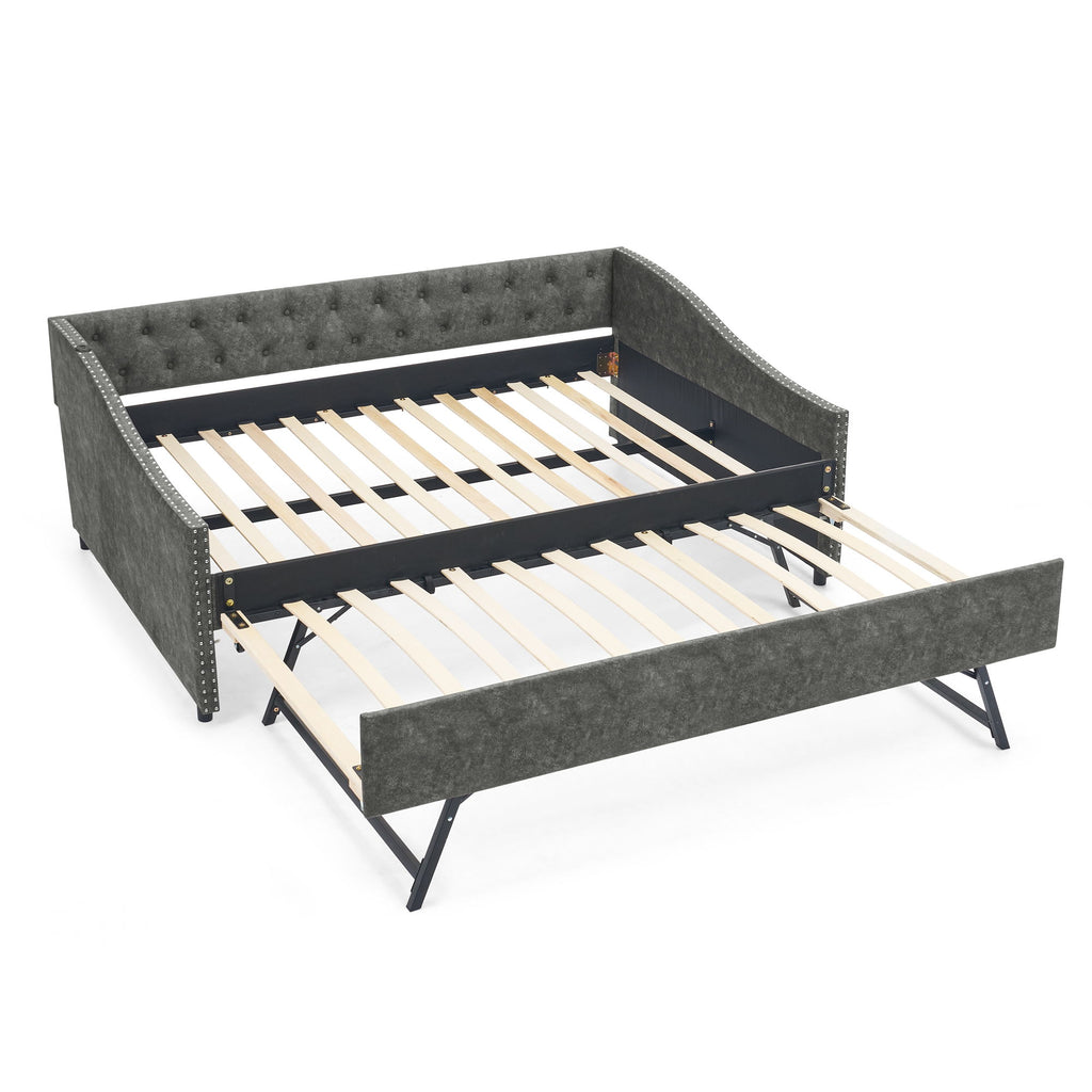 Upholstered Daybed With USB Charging & Pull Out Bed