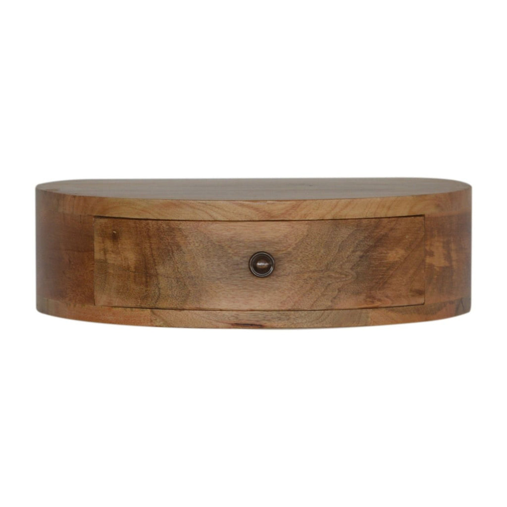 Wall Mounted Rounded Nightstand - Oak