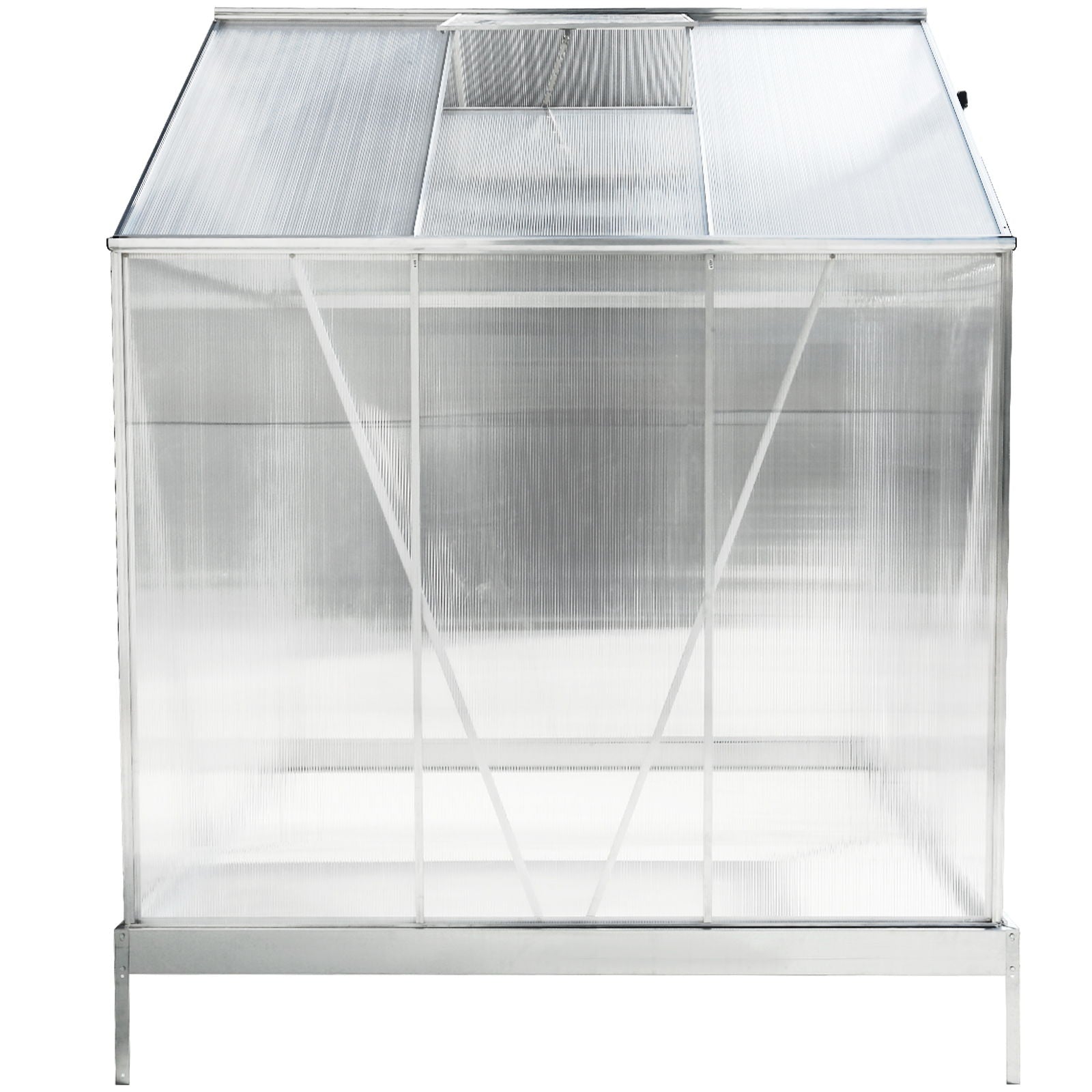 Polycarbonate house, Heavy Duty Outdoor Aluminum Walk-In House Kit With Rain Gutter, Vent And Door For Backyard Garden