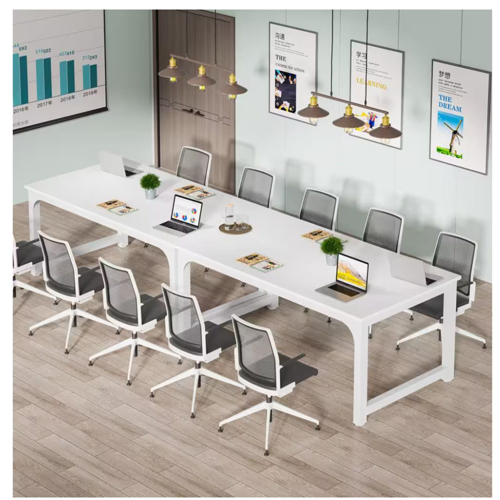 Executive Office Desk, Large Modern Computer Workstation