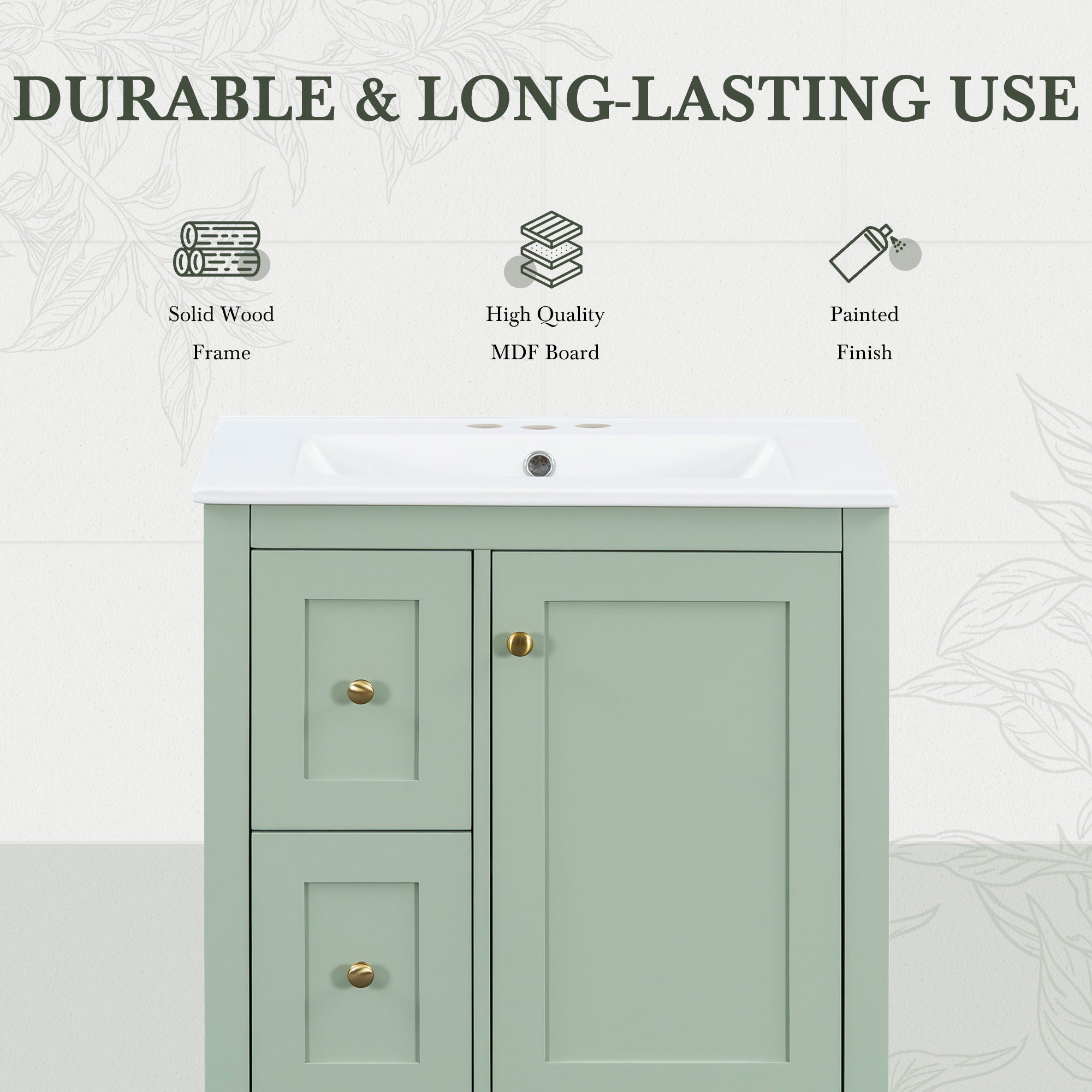 Bathroom Vanity With Storage, Removable Dividers