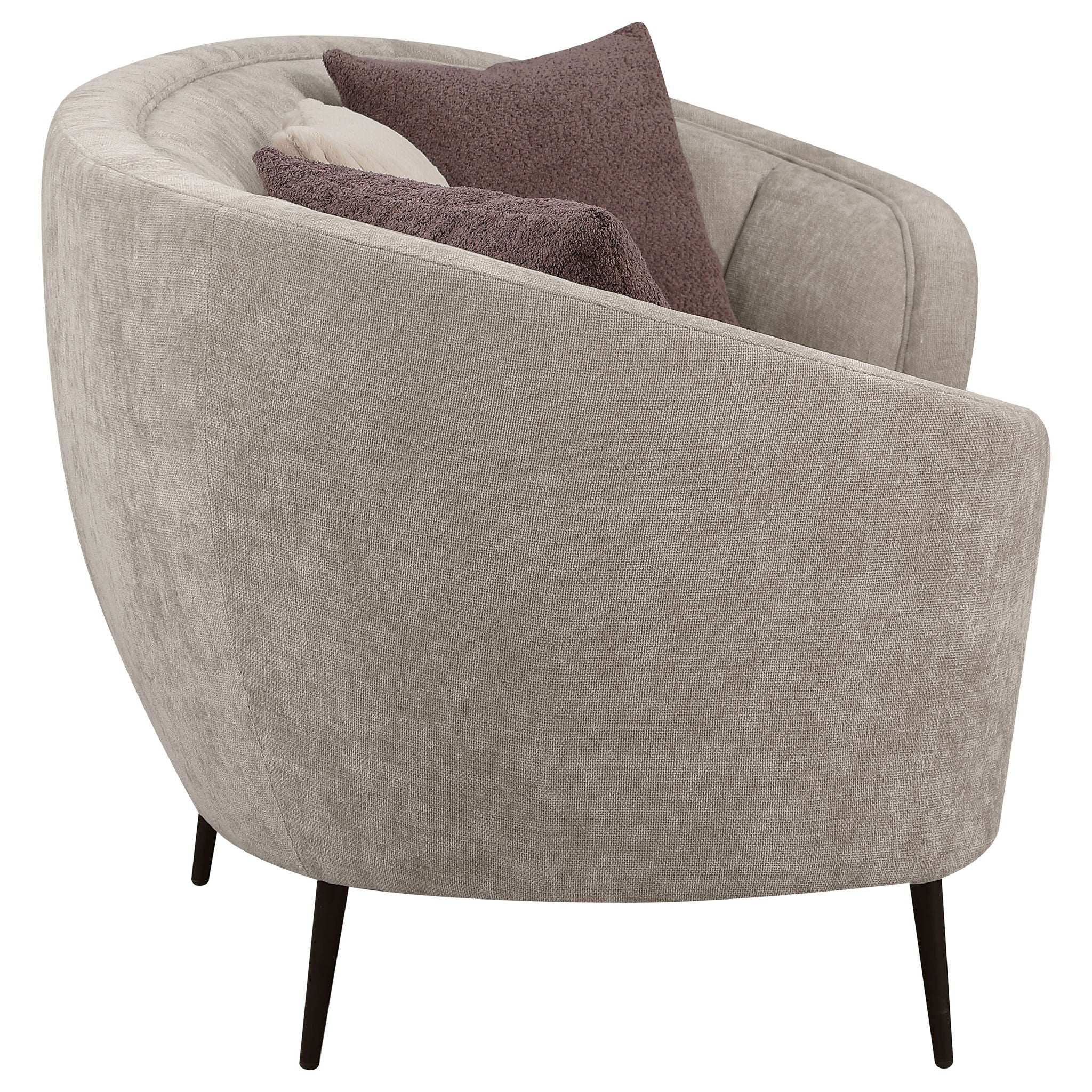 Aura - Upholstered Curved Sofa And Tapered Legs - Beige
