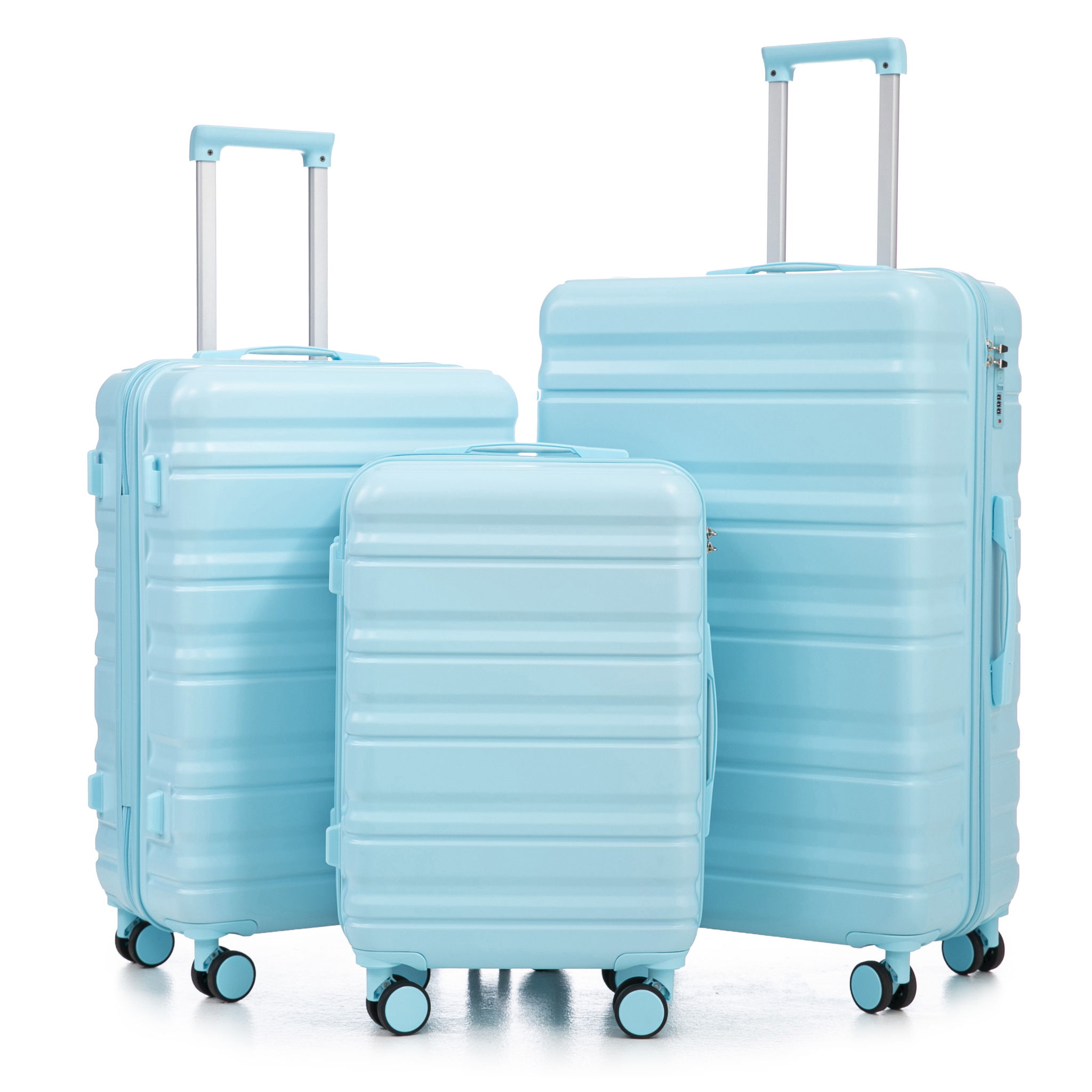 Tourist 3 Piece Luggage Set, Combination Lock, Durable Hard Shell With 360° Silent Wheels