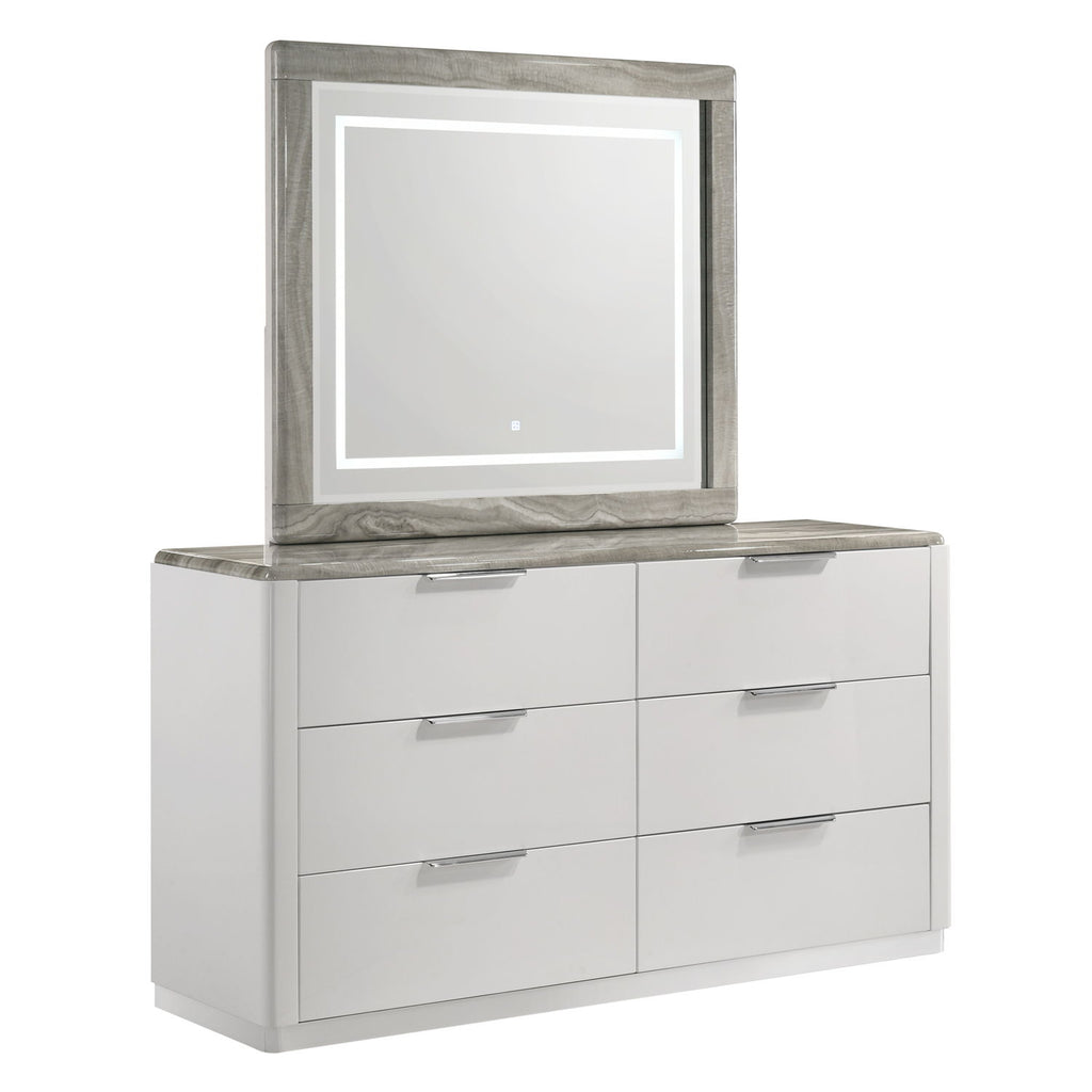 Jazz - LED Mirror With Touch Sensor Switch (Dresser Not Included) - White