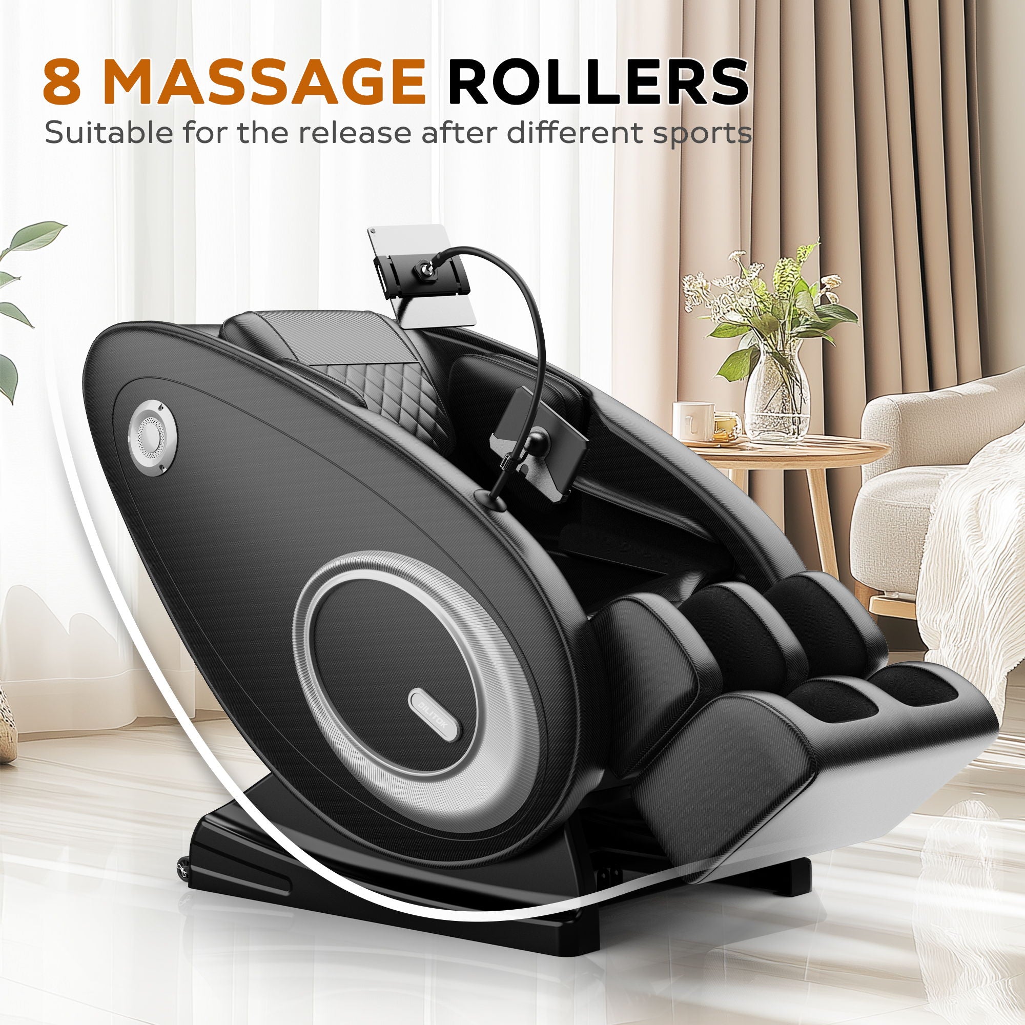 Massage Chair Recliner, Zero Gravity With Full Body Air Pressure - Black