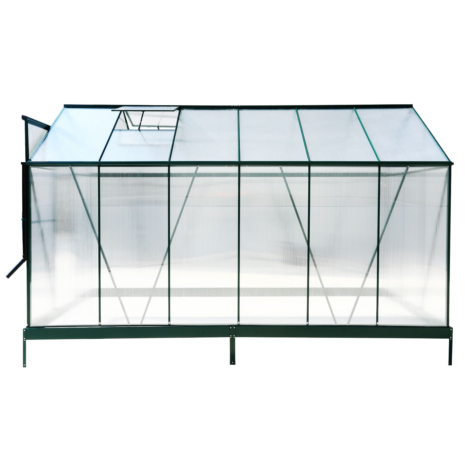 Polycarbonate house, Heavy Duty Outdoor Aluminum Walk-In House Kit With Rain Gutter, Vent And Door For Backyard Garden