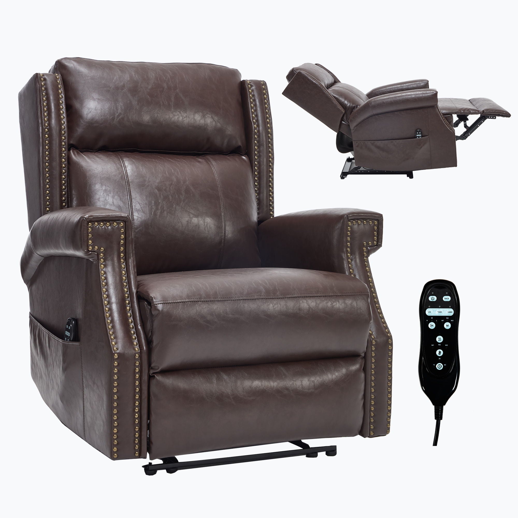 Manual Recliner Chair With Heavy Duty Motion Mechanism, 8 Vibrating Nodes And 3 Massage Modes For Living Room