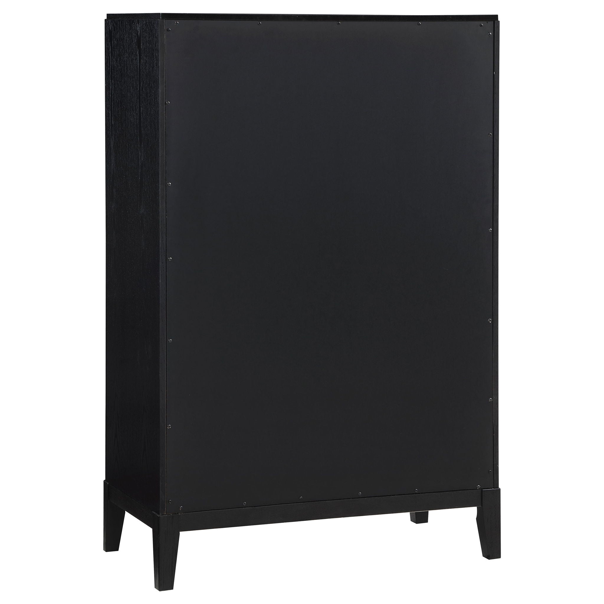 California King 5 Piece Bedroom Set With Fluted Detailing - Black