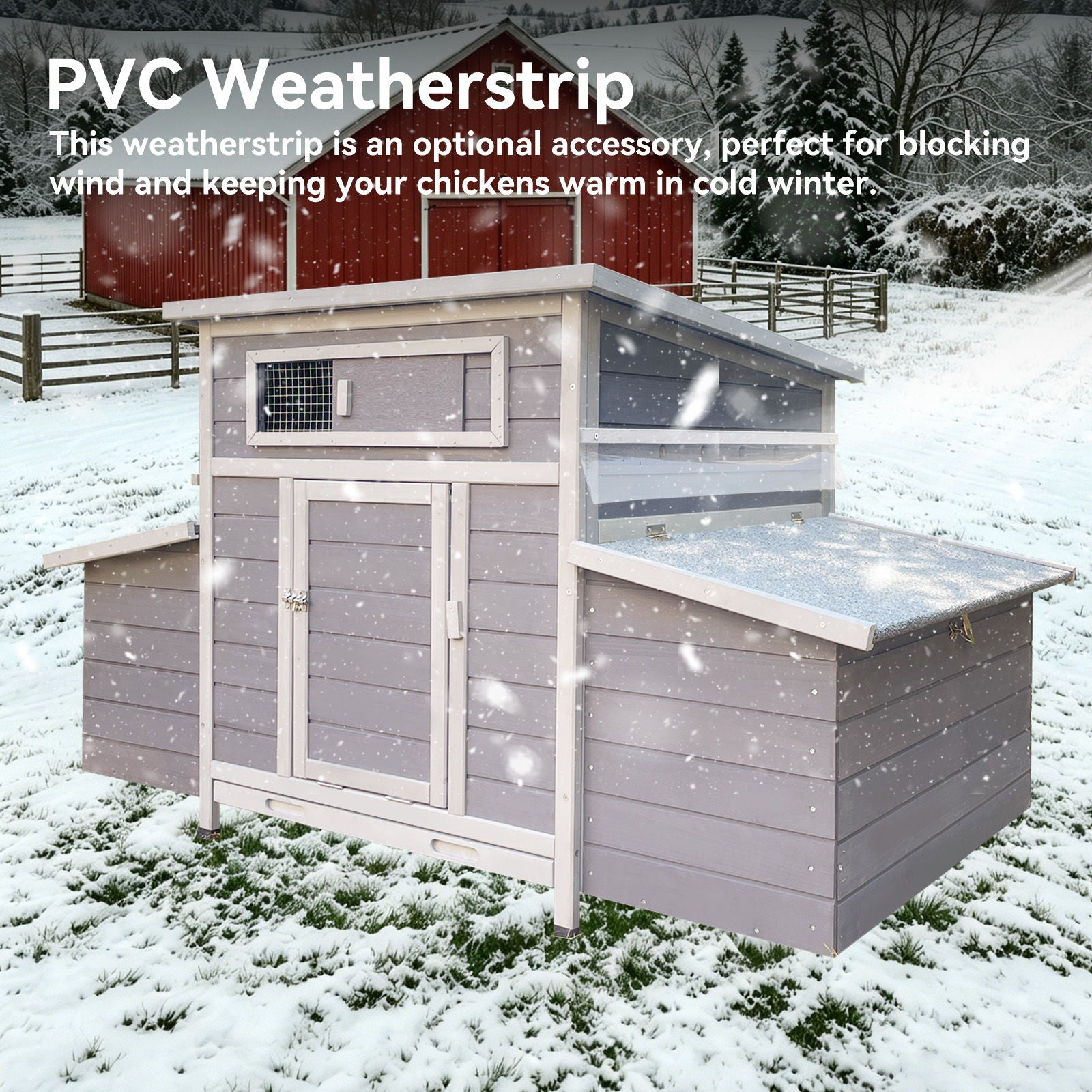 Large Chicken Coop Outdoor Hen House With Dual Nesting Boxes