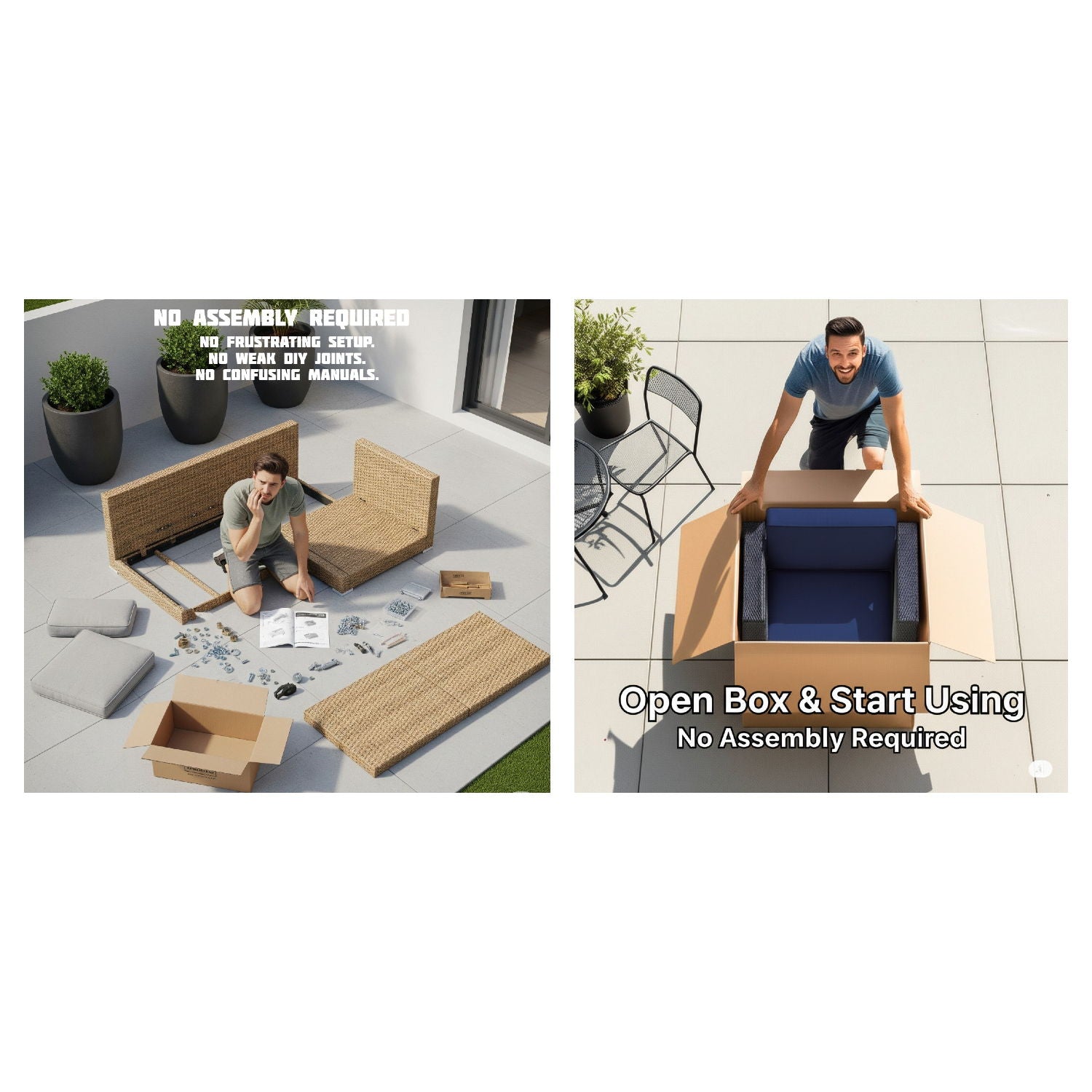 Wicker Sectional Seating Group With Cushions