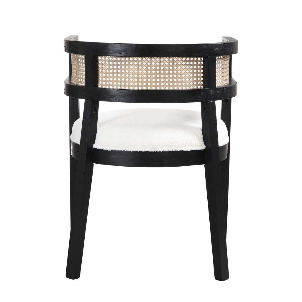 Contemporary Dining Chair Set With Rattan Backrest