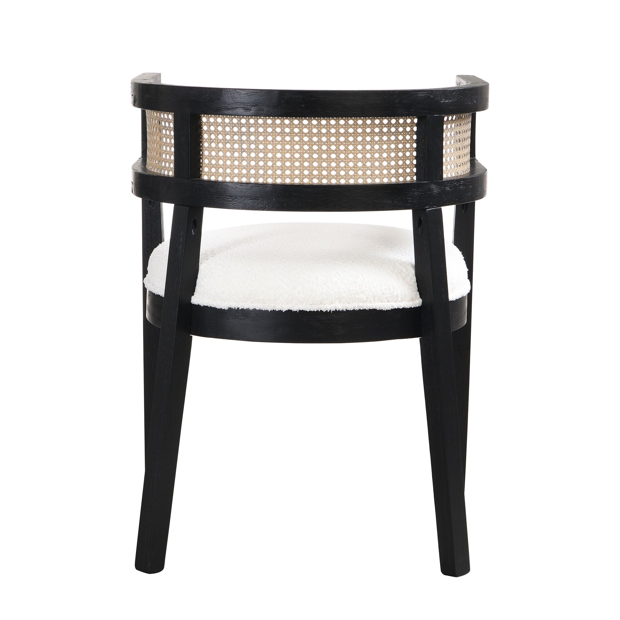 Contemporary Dining Chair Set With Rattan Backrest
