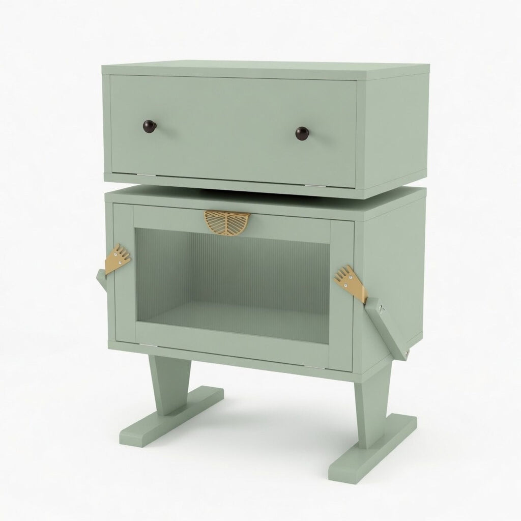 Robot LED Nightstand With 360° Rotating Drawer
