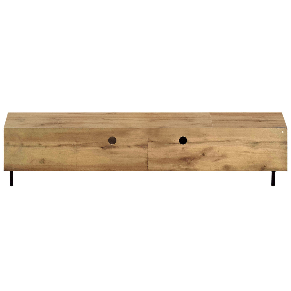 78" TV Stand For TVs Up To 85" With Closed Storage, Living Room Entertainment Center - Natural Wood