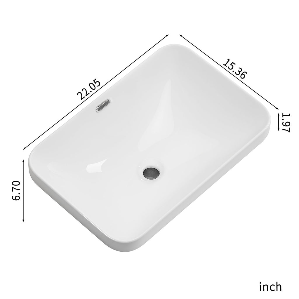 Undermount Bathroom Sink, Vessel Basin For Vanity Countertop - Milk White