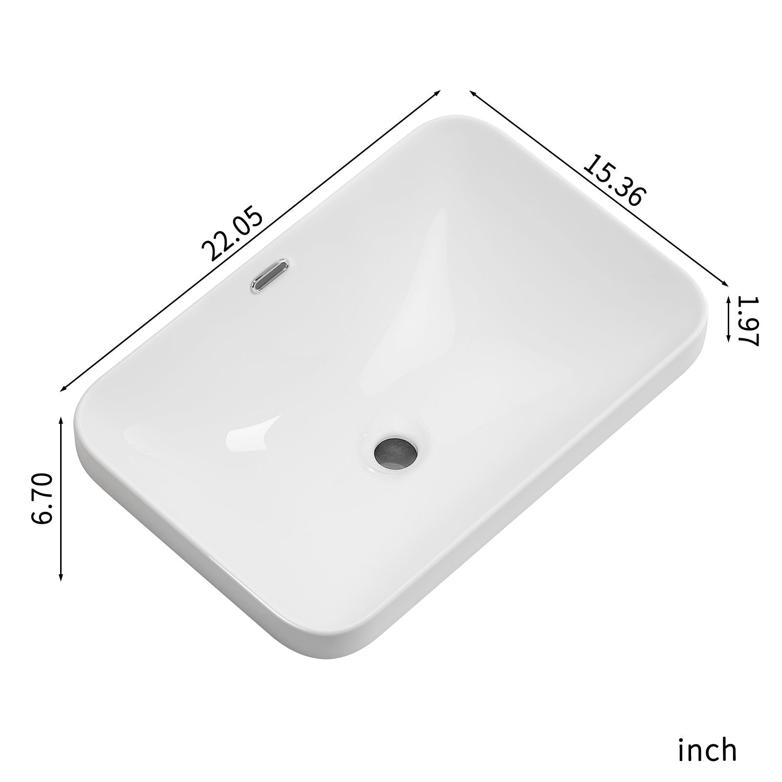 Undermount Bathroom Sink, Vessel Basin For Vanity Countertop - Milk White