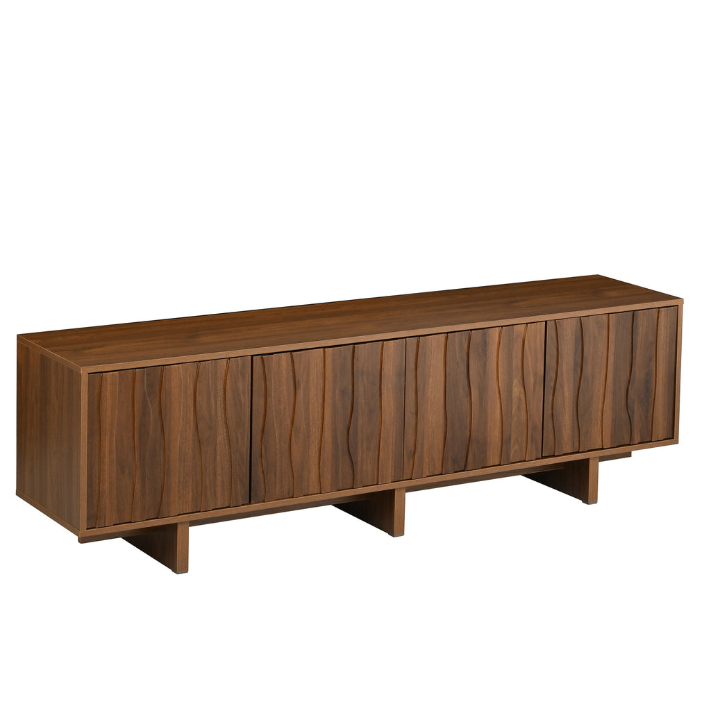 Retro Style TV Stand With Wavy Door