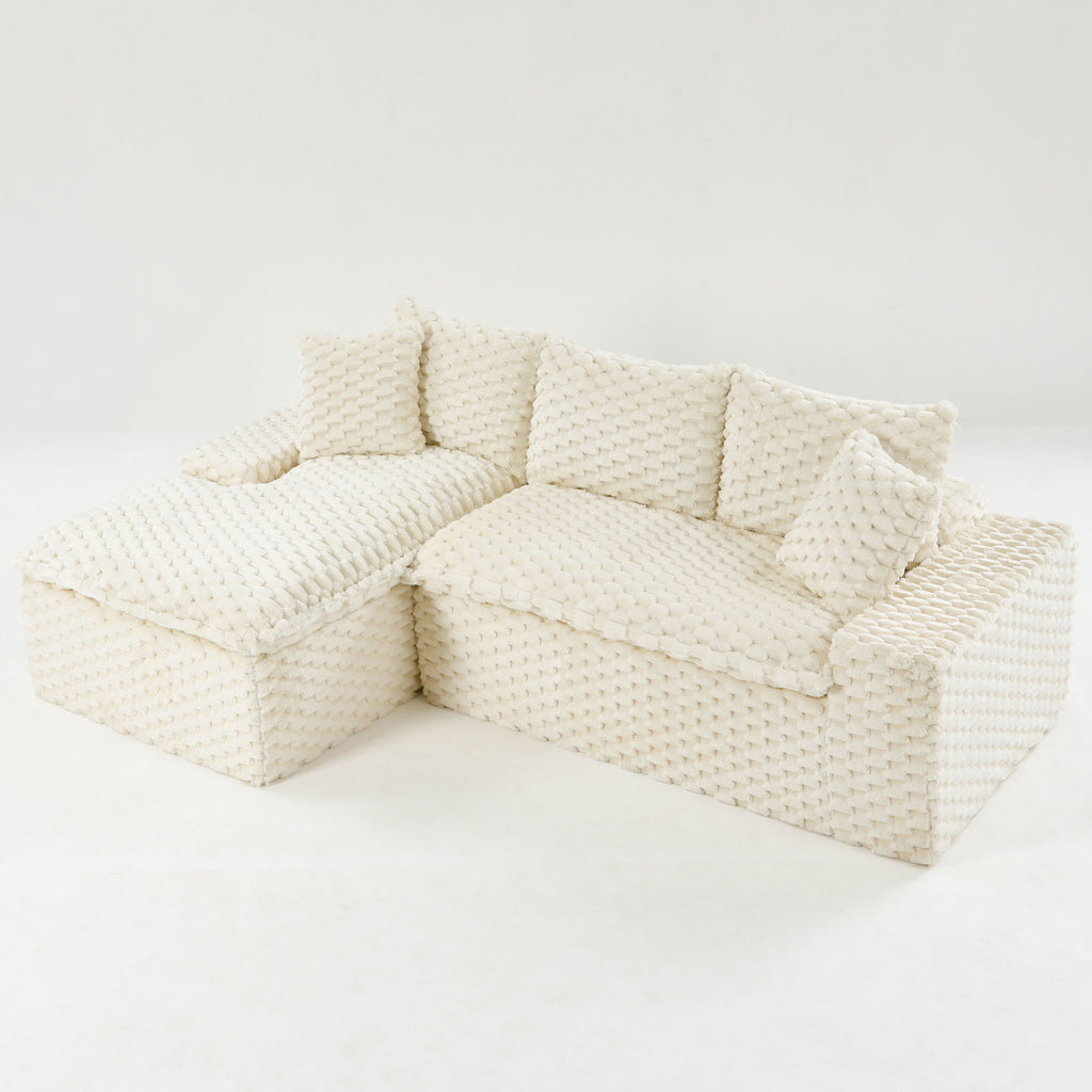 Modular Sofa, Convertible Twin Seat With Chaise Lounge