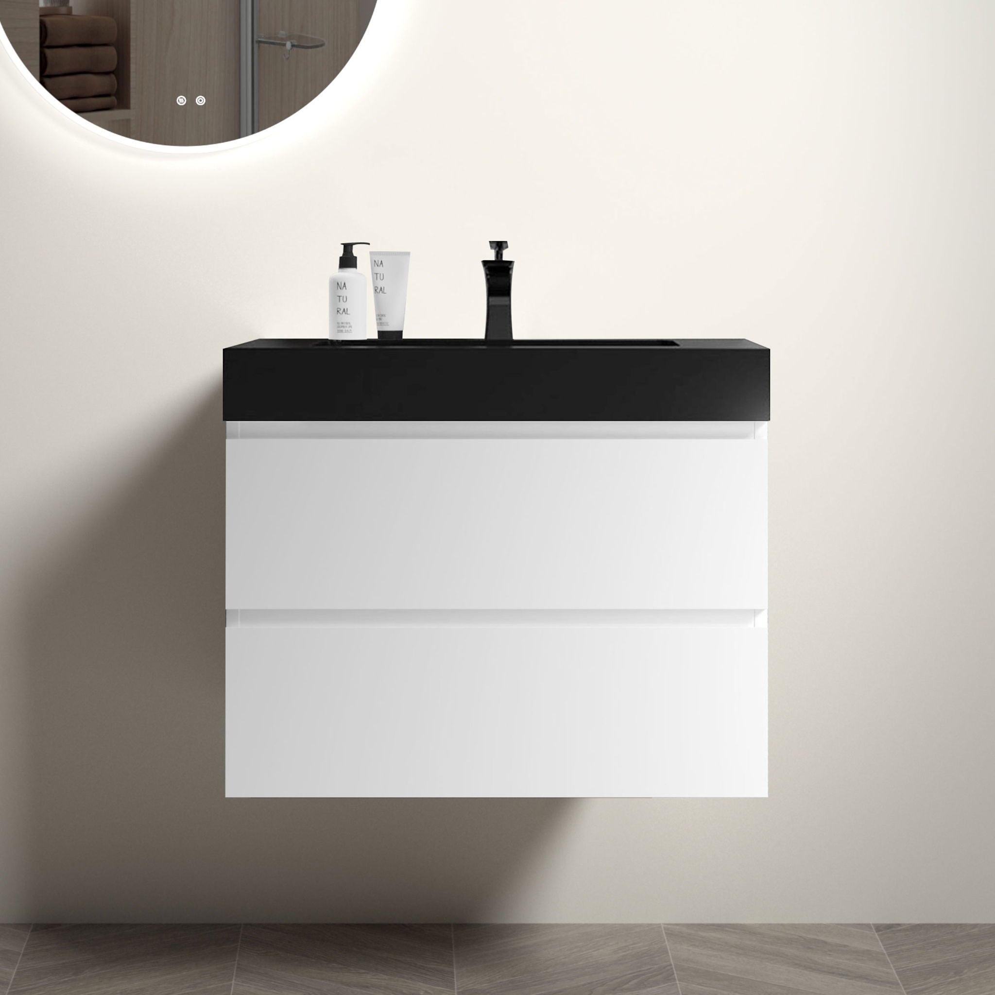 Alice - Bathroom Vanity With Large Storage, Sink, Wall Mounted