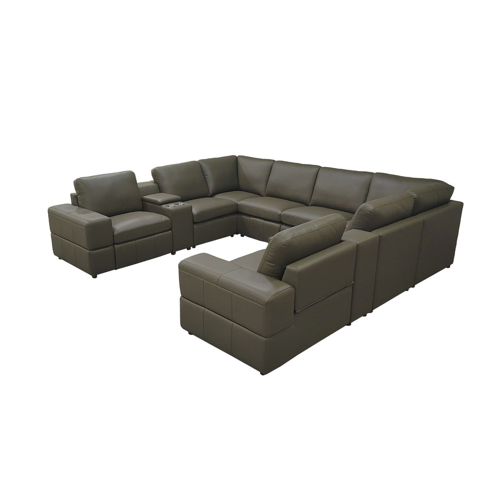 Upholstered Large Arms Sectional With Recliner Seats