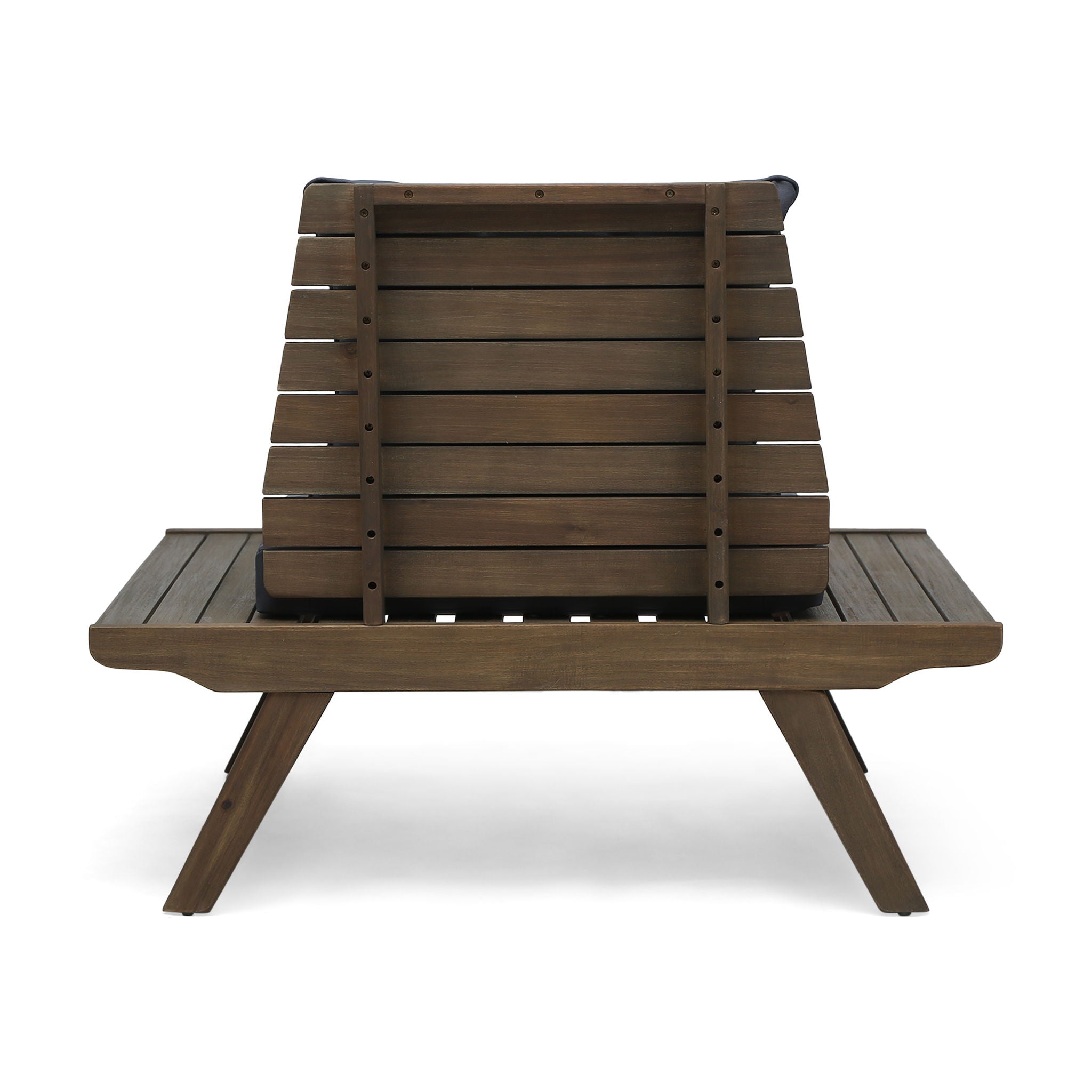 Aticus - 4 Person Outdoor Seating Group With Cushions, Slatted Club Chair - Dark Gray