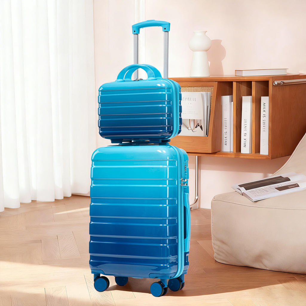 Luggage Set 14" / 20" With Combination Lock And Cosmetic Case
