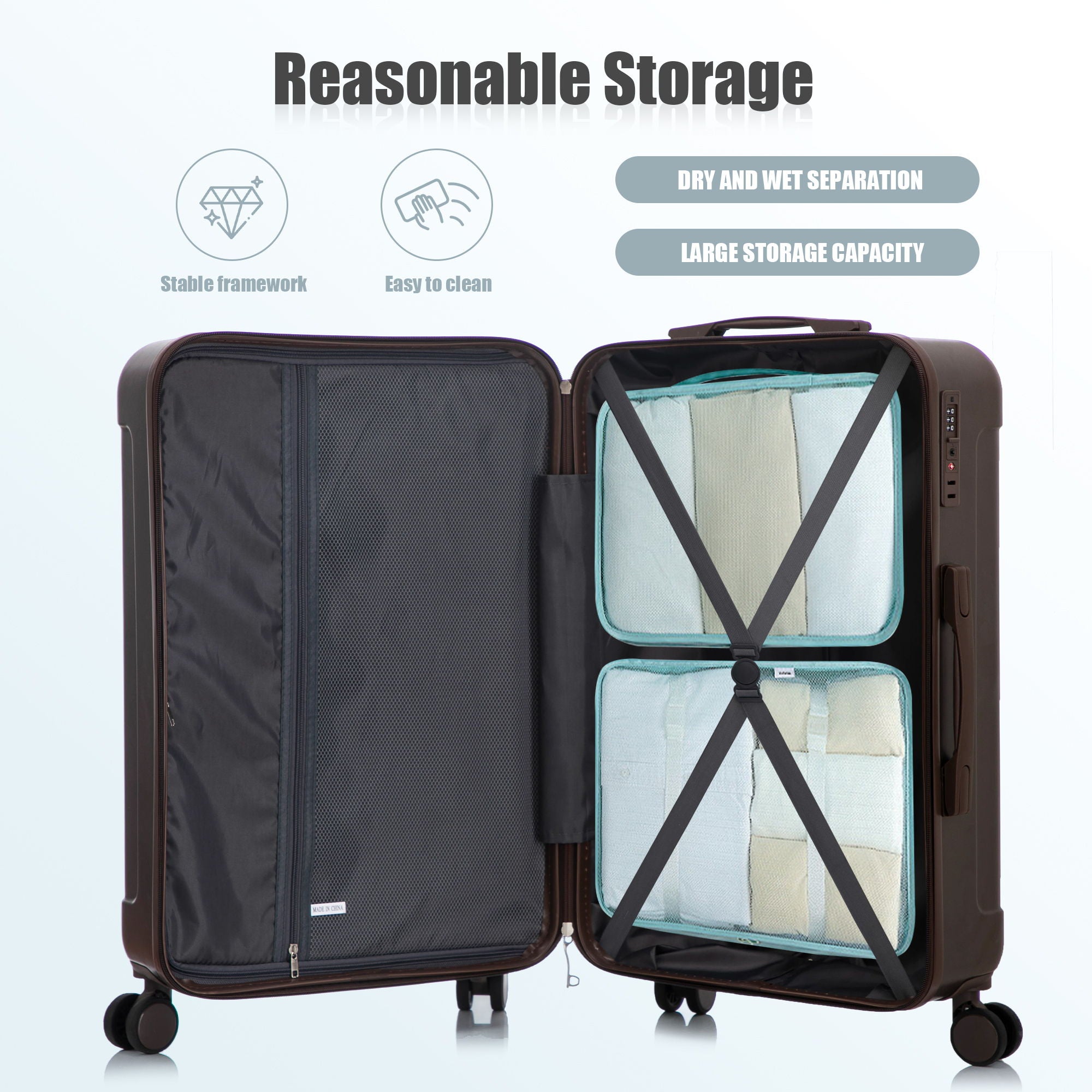 Spinner Luggage Set 20" / 24"/ 28", Lightweight Hard Shell With 360° Silent Wheels