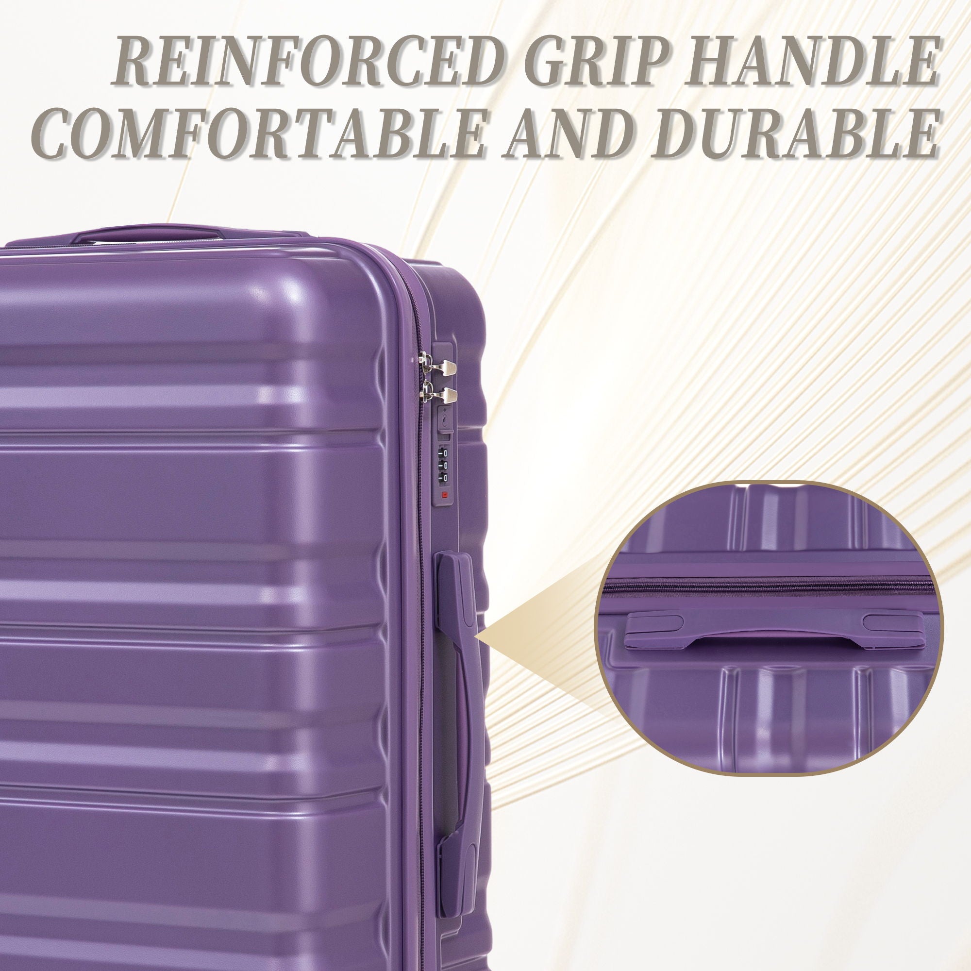 Tourist 3 Piece Luggage Set, Combination Lock, Durable Hard Shell With 360° Silent Wheels