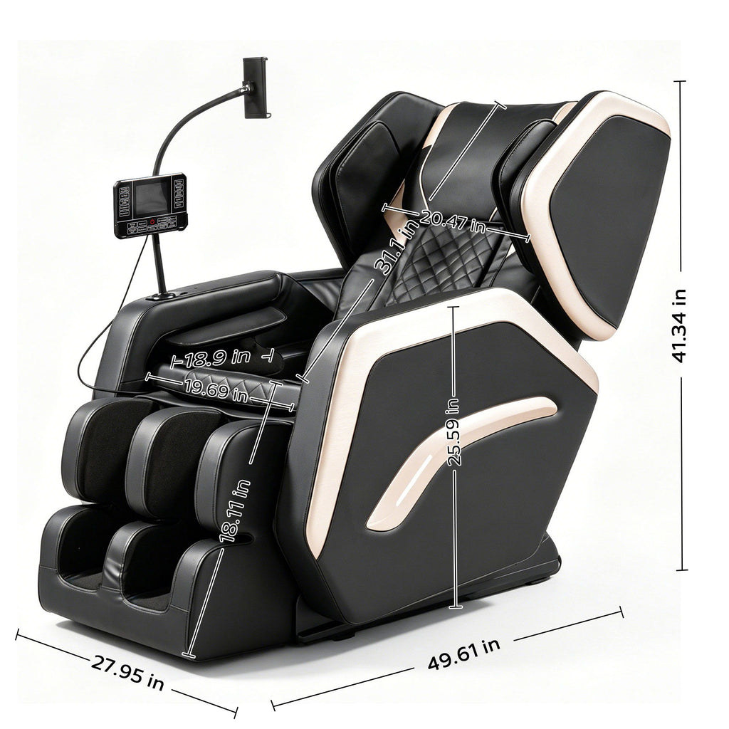 Zero Gravity Massage Chair Recliner With 10 Massage Heads And Full Body Air Pressure - Black