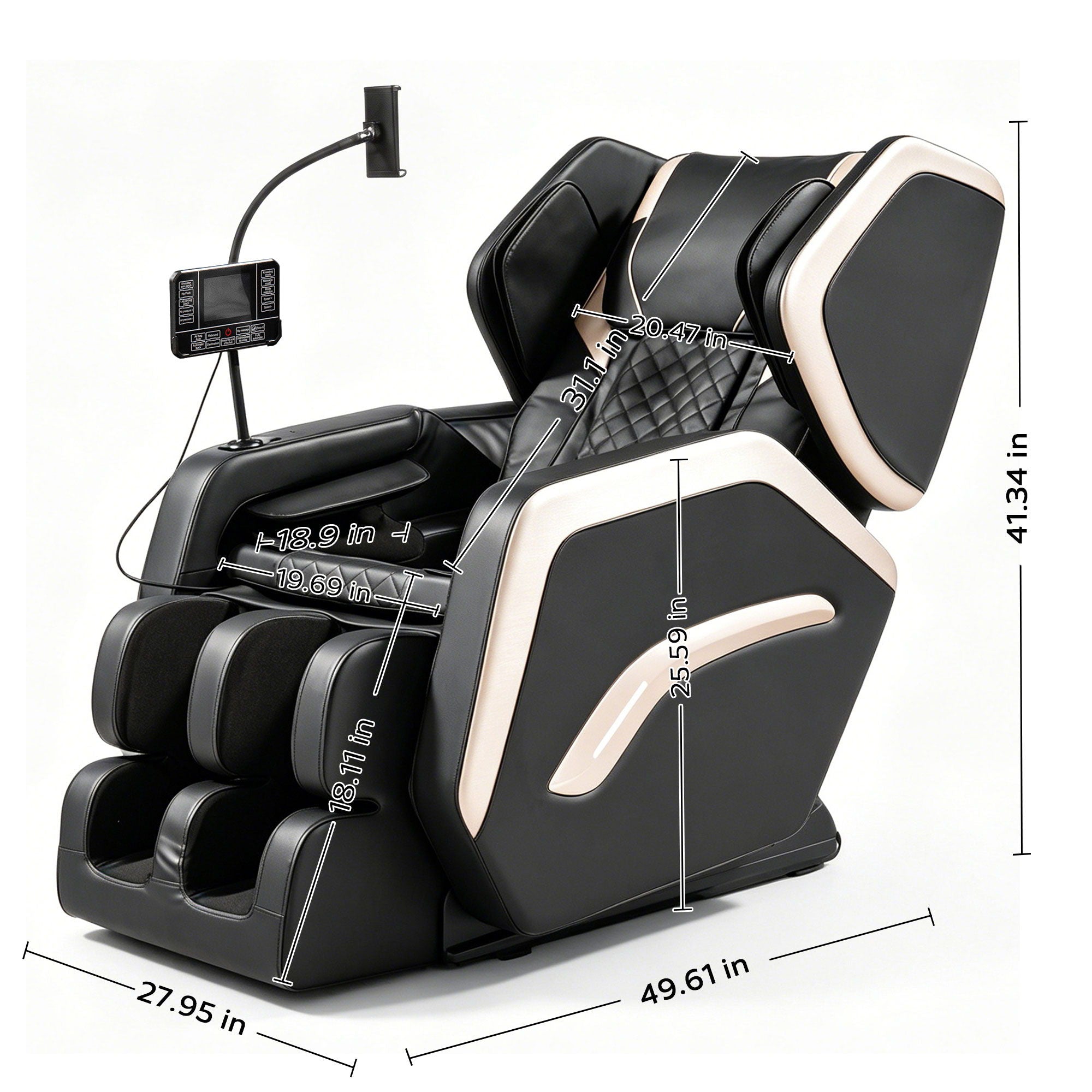 Zero Gravity Massage Chair Recliner With 10 Massage Heads And Full Body Air Pressure - Black