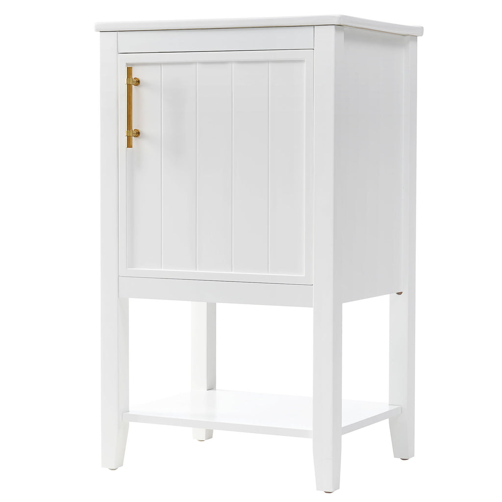 Modern Bathroom Vanity With Sink, Soft-Closing Door And Open Shelf