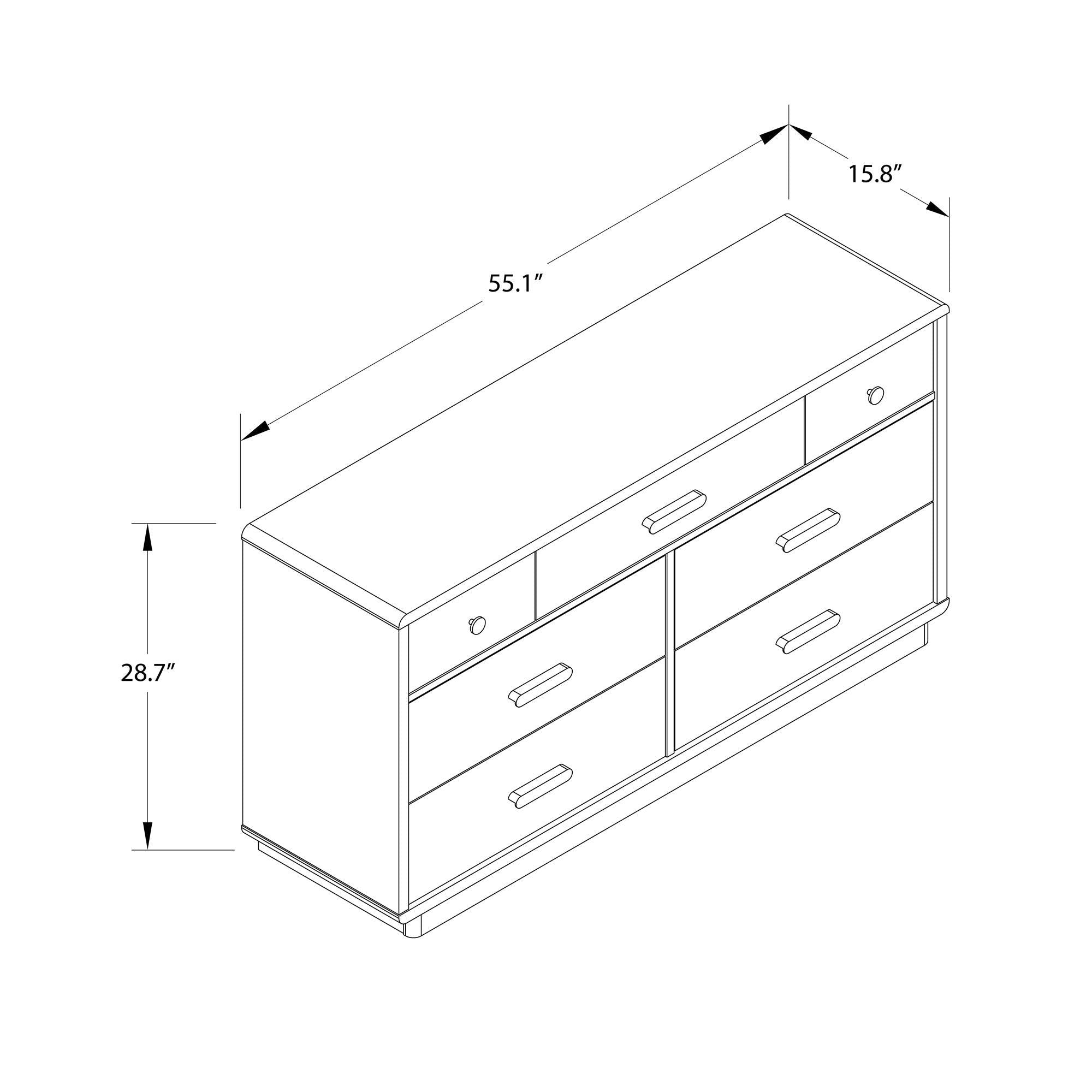 Valencia - 7 Drawer Wide Dresser - Taupe