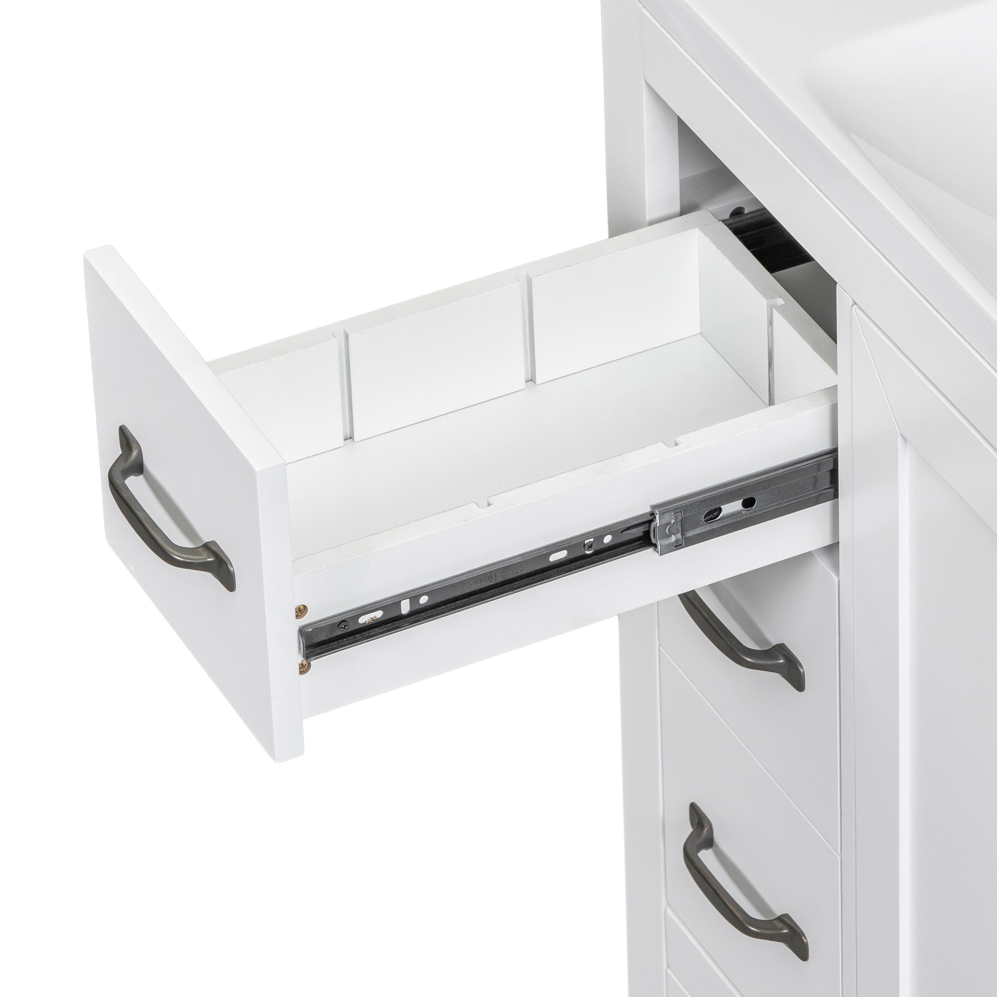 Modern Bathroom Vanity Base Only, 6 Drawer Storage With Adjustable Shelf
