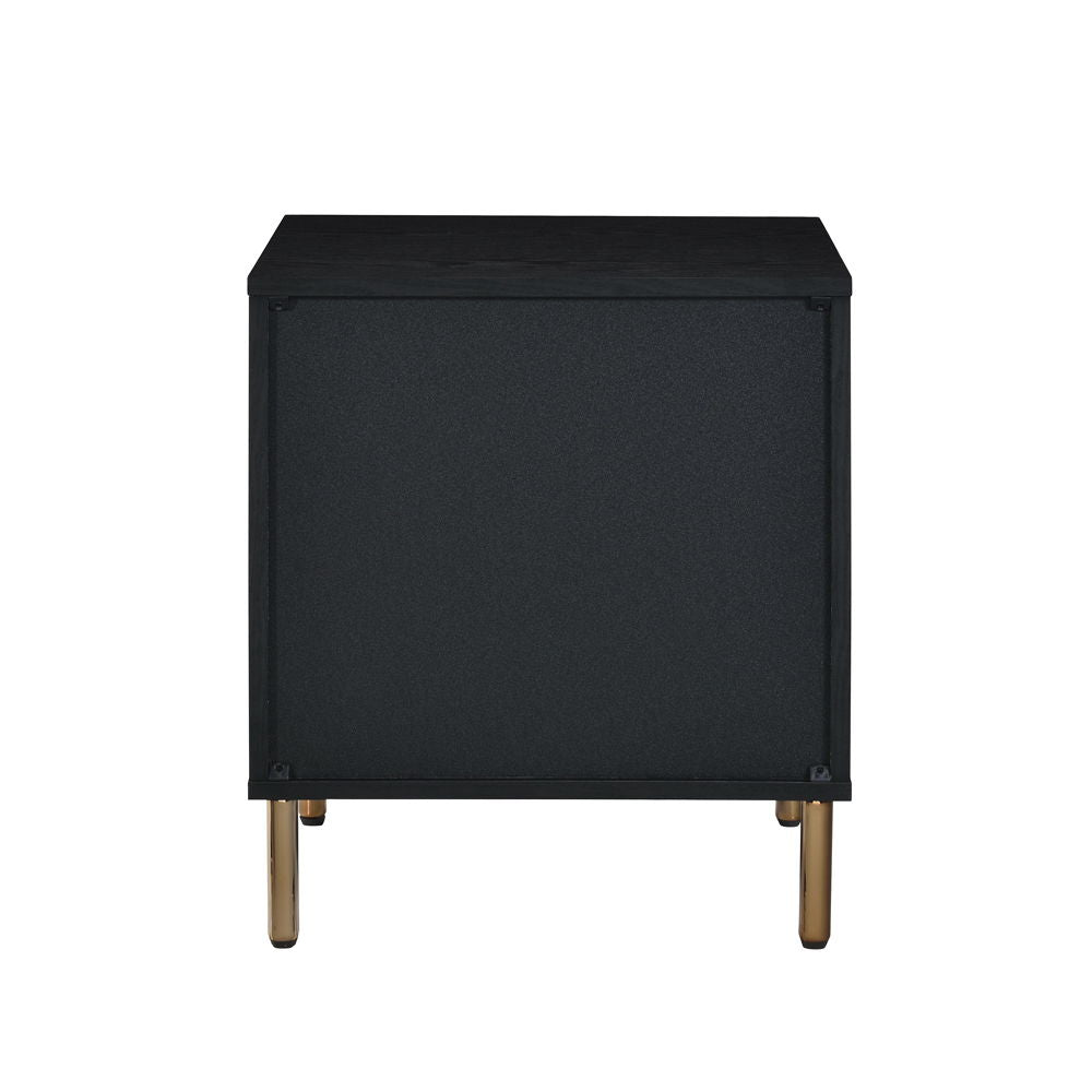 Myles - Nightstand - Black, Silver & Gold