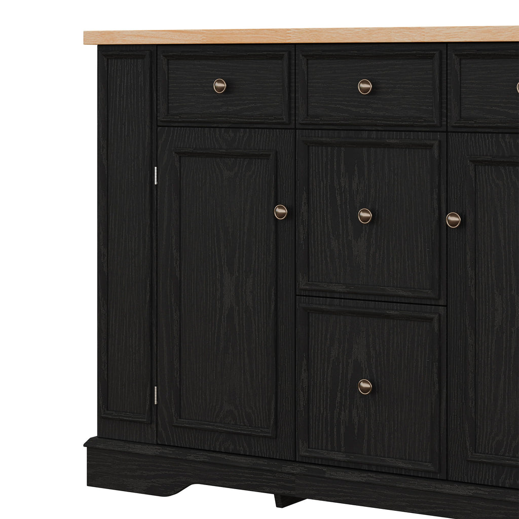 Sideboard Buffet Cabinet With 5 Drawers, 2 Cabinets, Adjustable Shelves