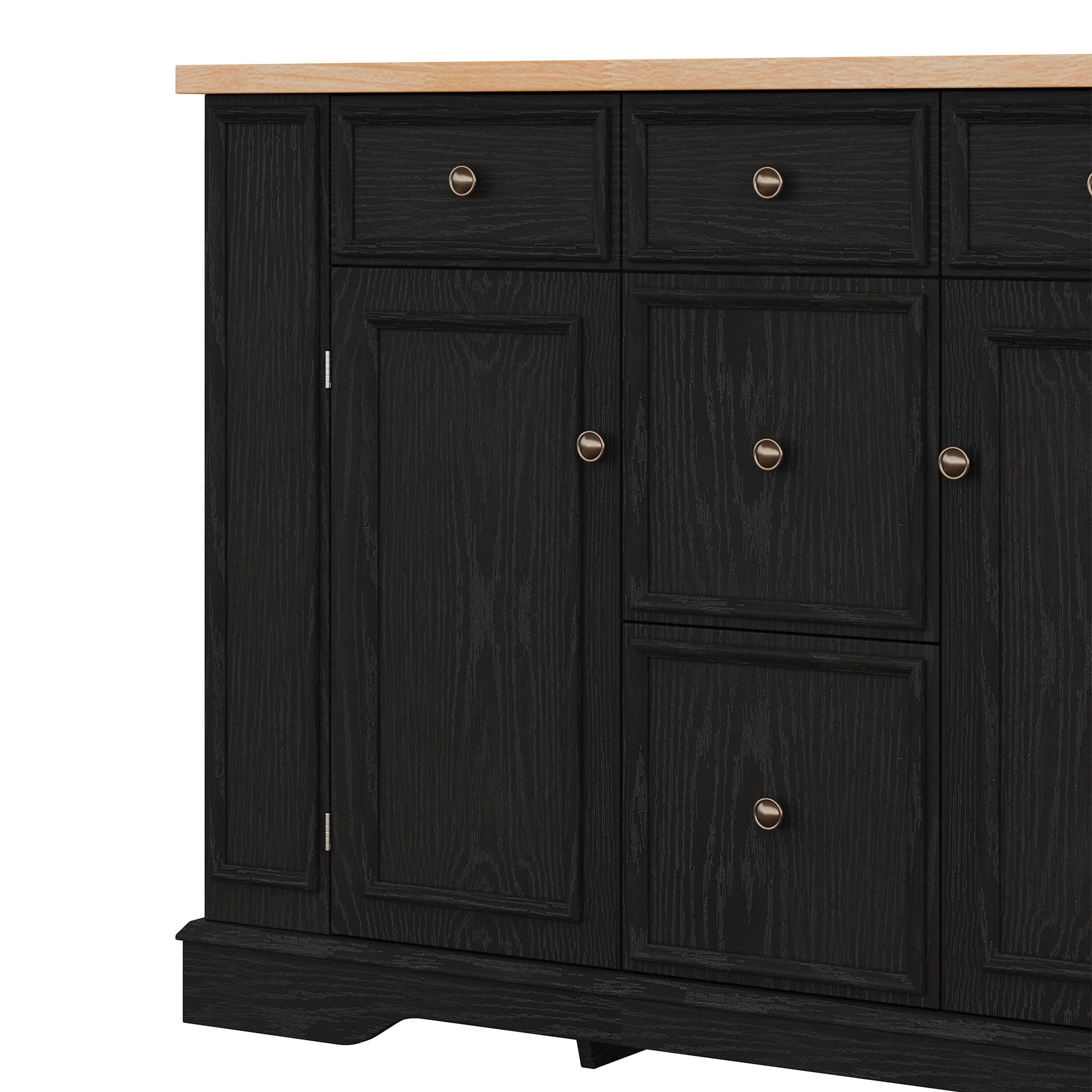 Sideboard Buffet Cabinet With 5 Drawers, 2 Cabinets, Adjustable Shelves