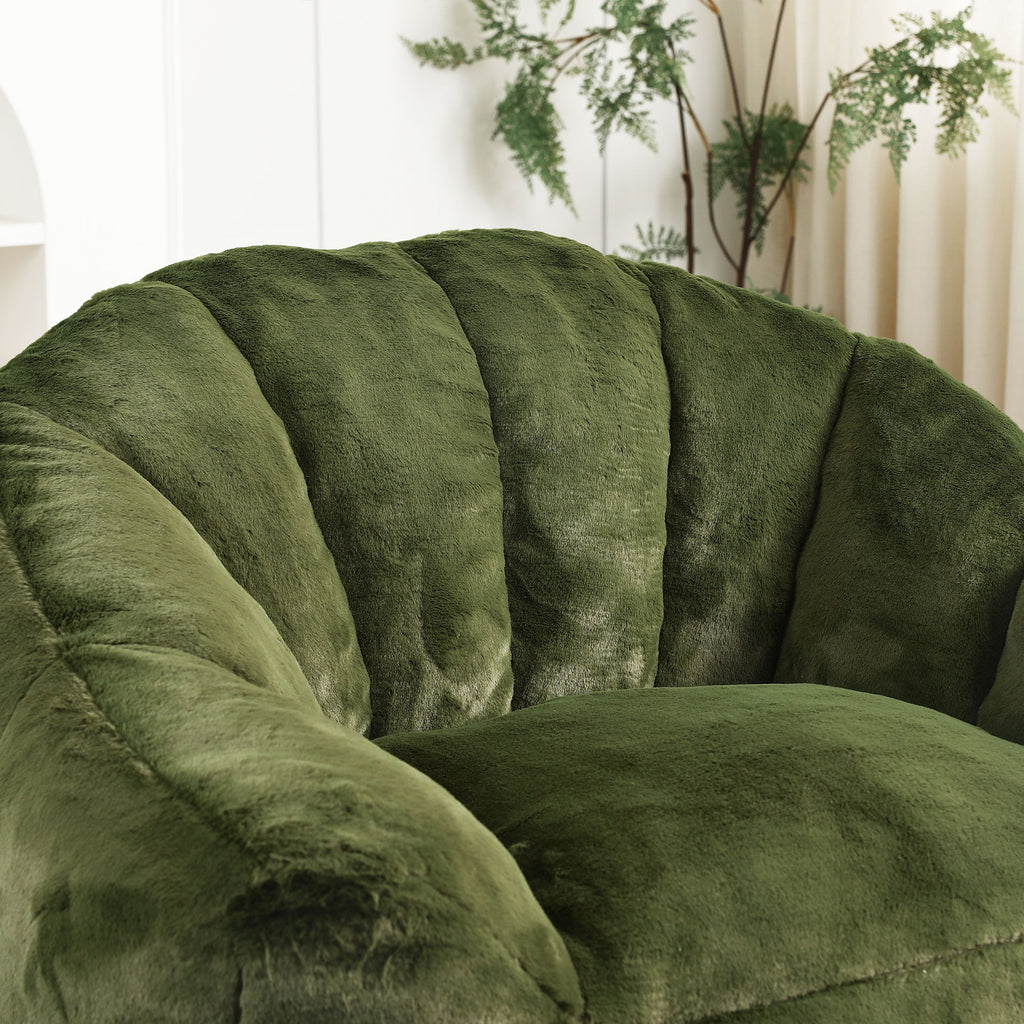 Beanbag Chair, Beanbag Sofa Chair With Armrests Stuffed High Density Foam