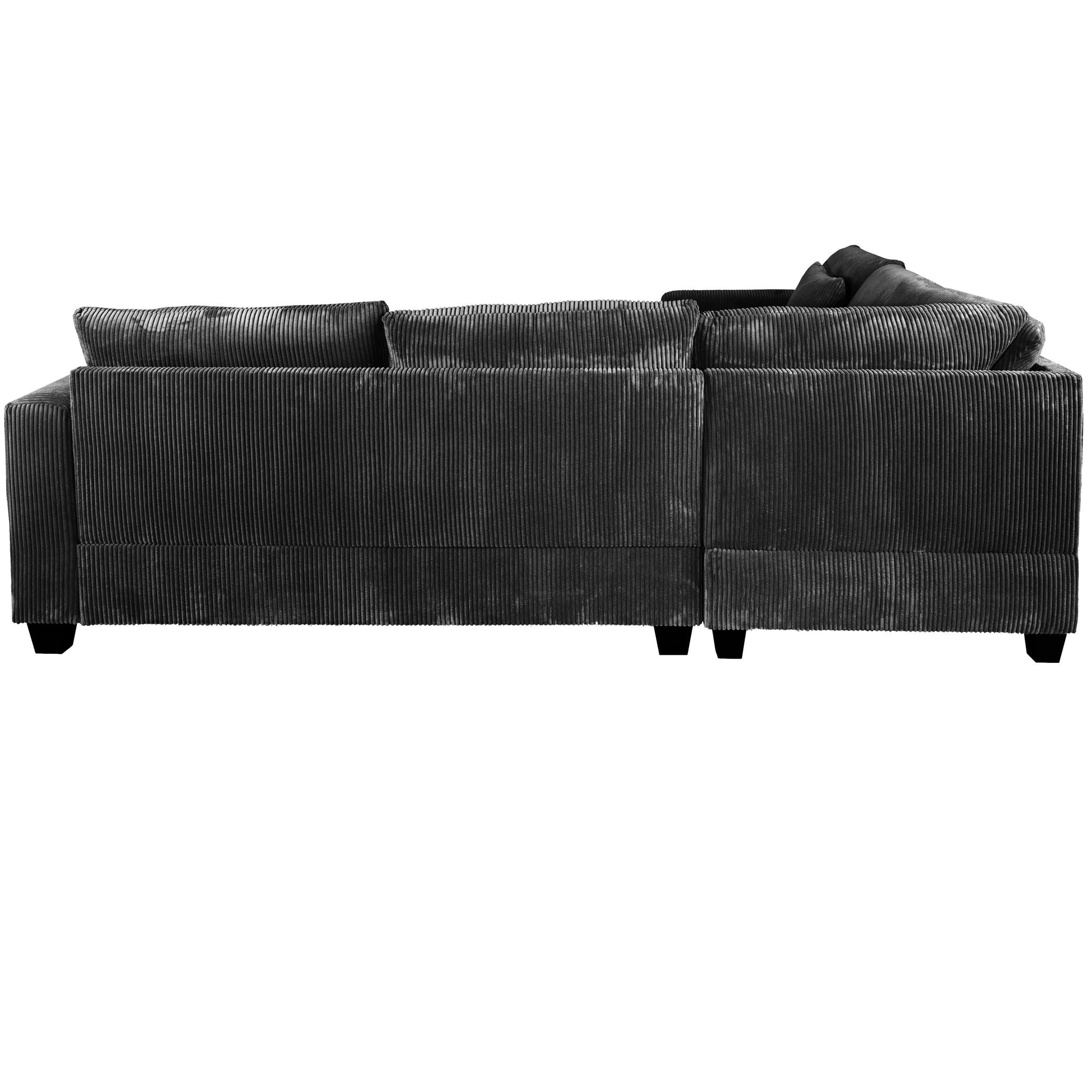 Modern Style L-Shaped Sectional Set With Ottoman