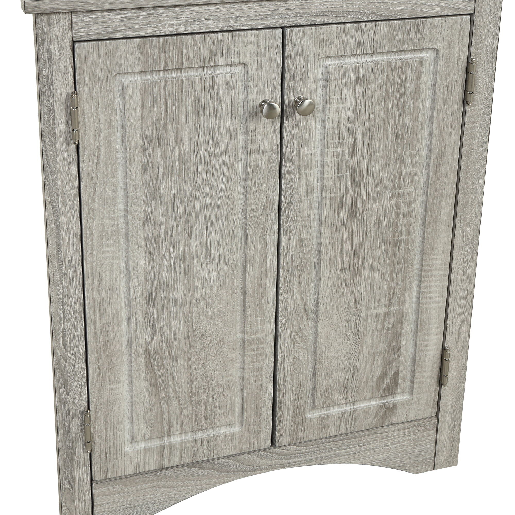 Triangle Bathroom Storage Cabinet With Adjustable Shelves, Freestanding Floor Cabinet - Oak