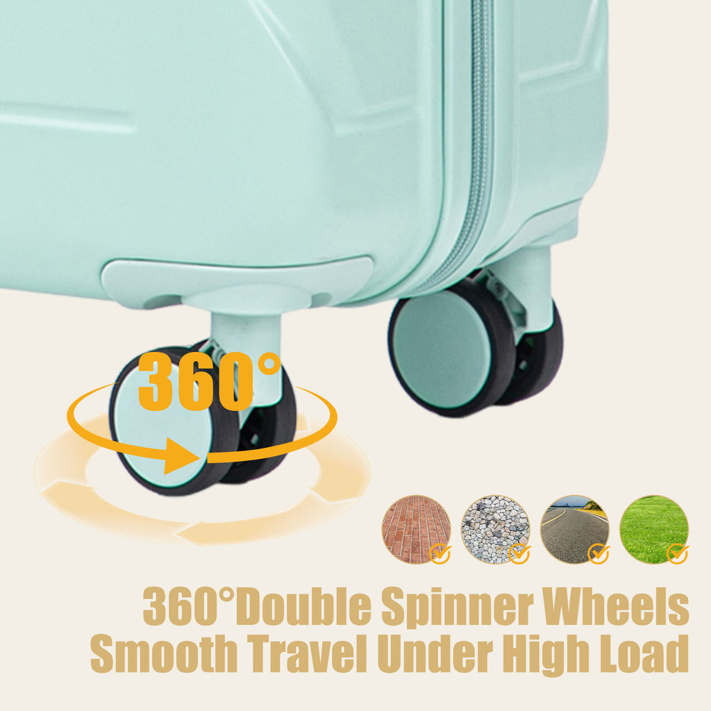 Hard Shell Luggage With Scratch Resistant Surface, 4 Wheels, Combination Lock & Side Hooks