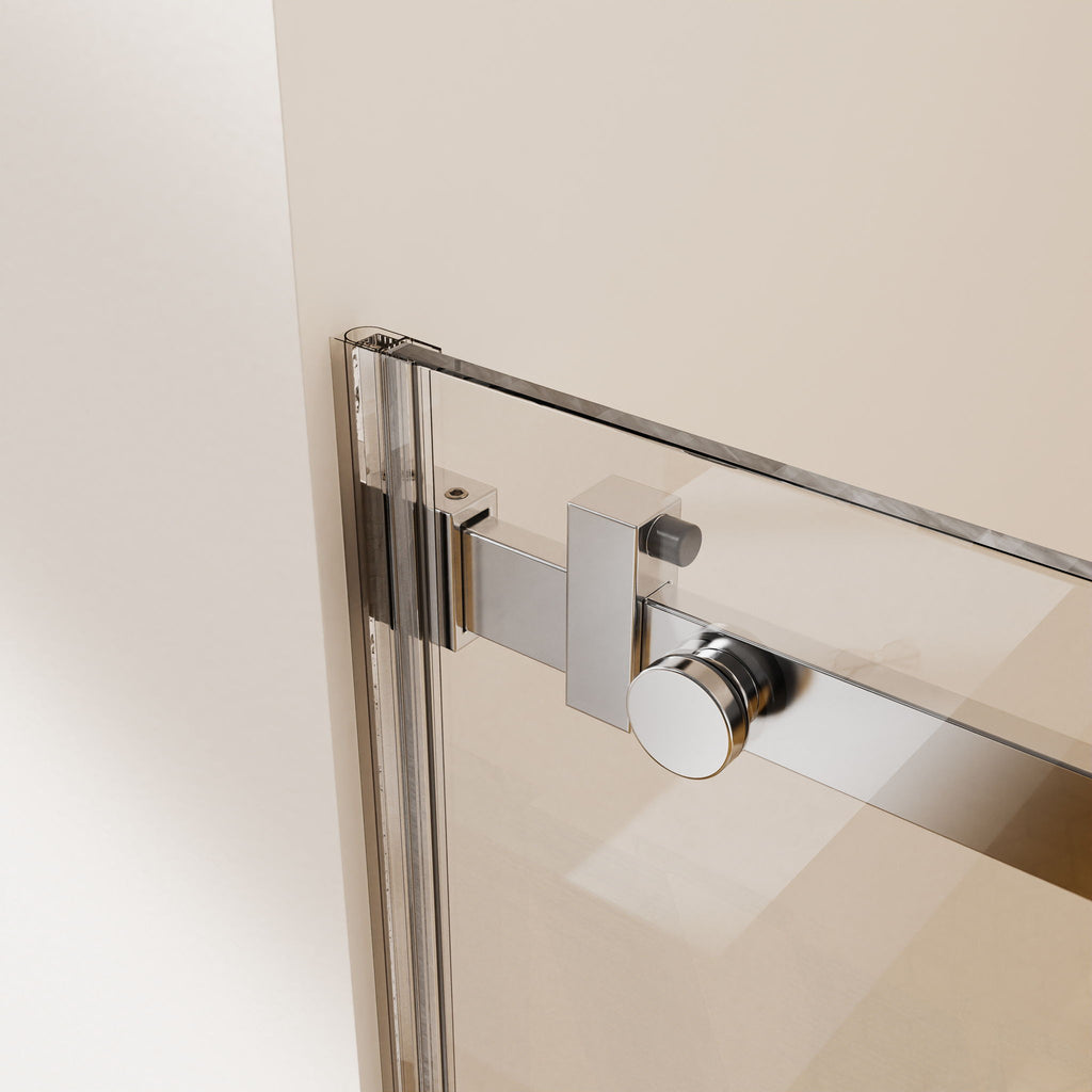 Frameless Single Sliding Shower Door, Sgcc Tempered Glass, Reversible