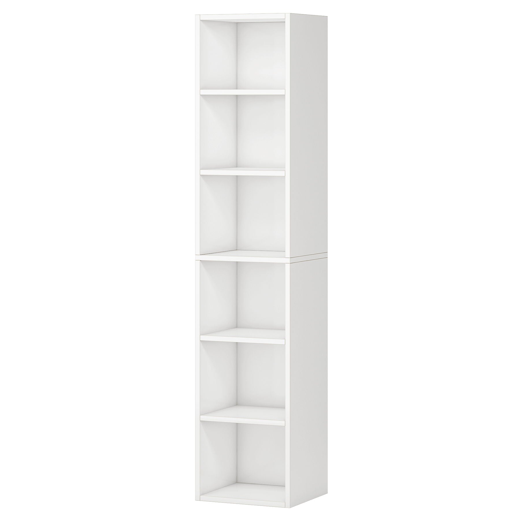 6 Tier Narrow Corner Cube Bookcase Storage, Freestanding Shelf With Open Cubes For Living Room