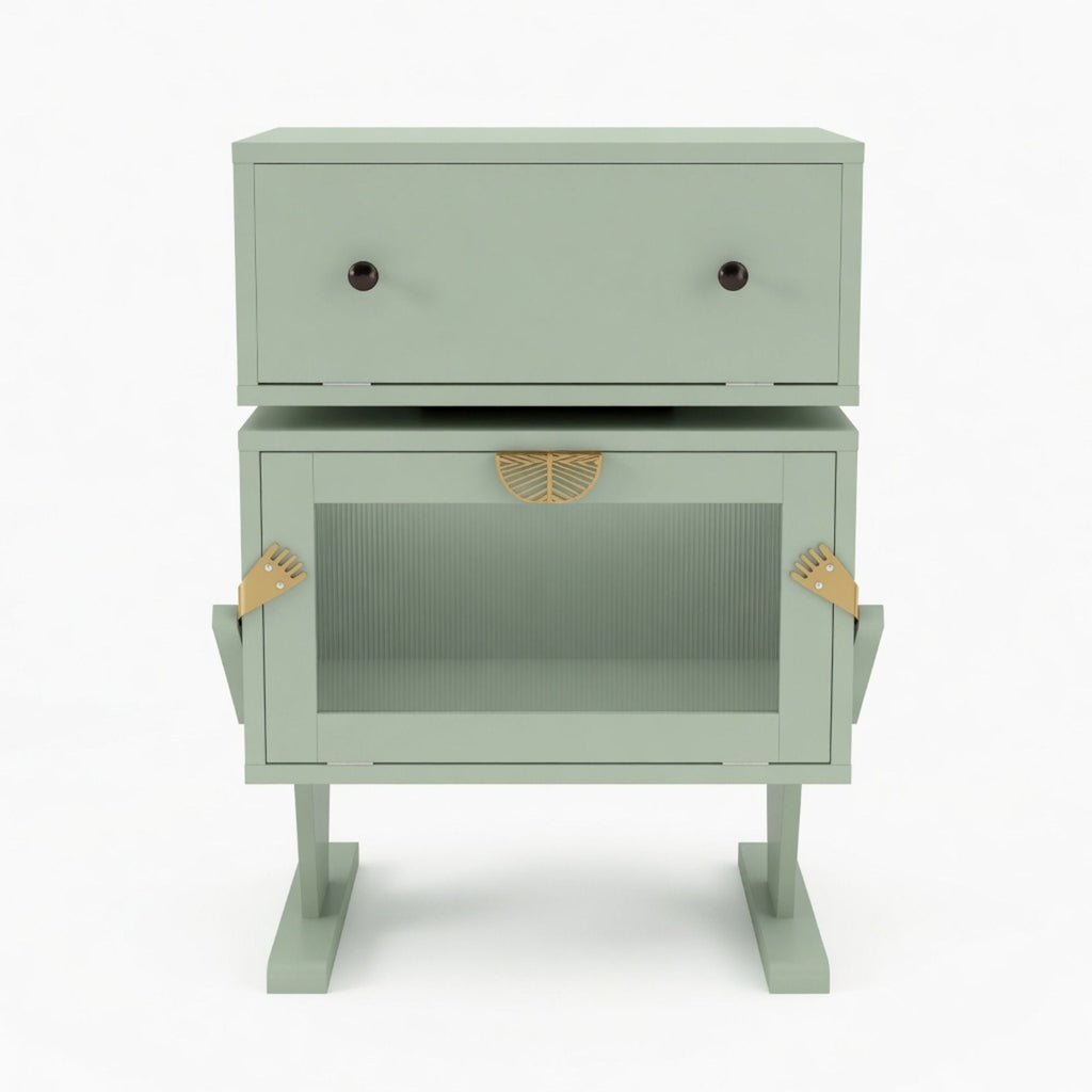 Robot LED Nightstand With 360° Rotating Drawer